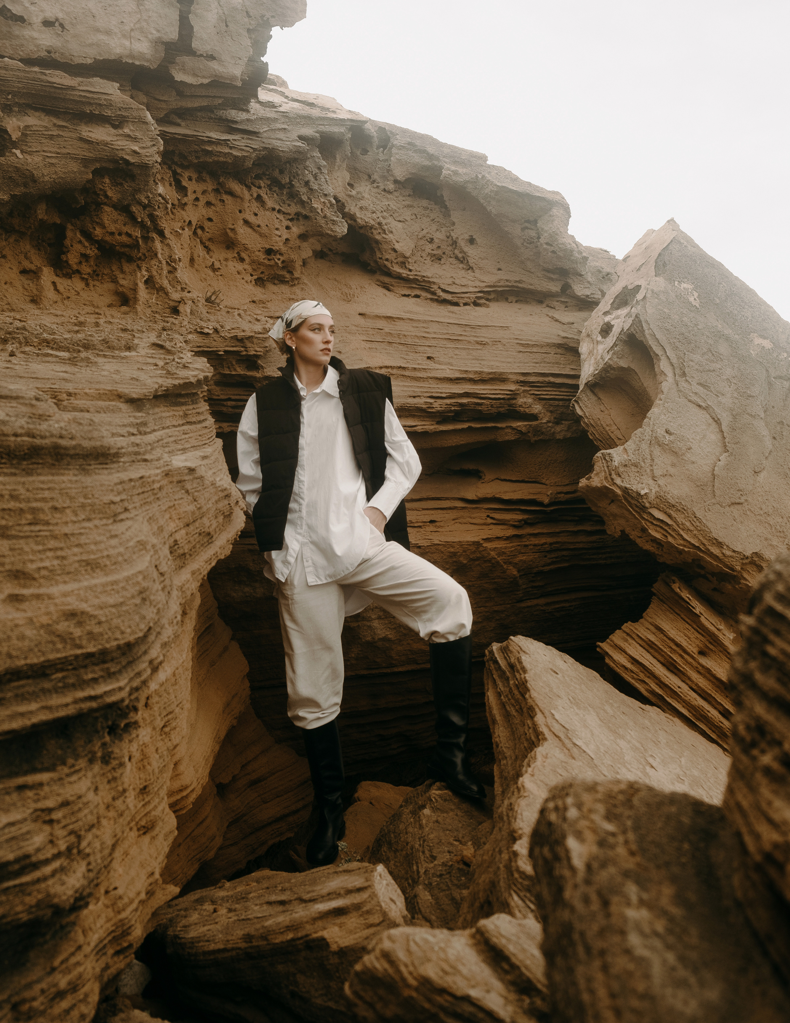 Atmospheric stylized photo shoot by the sea