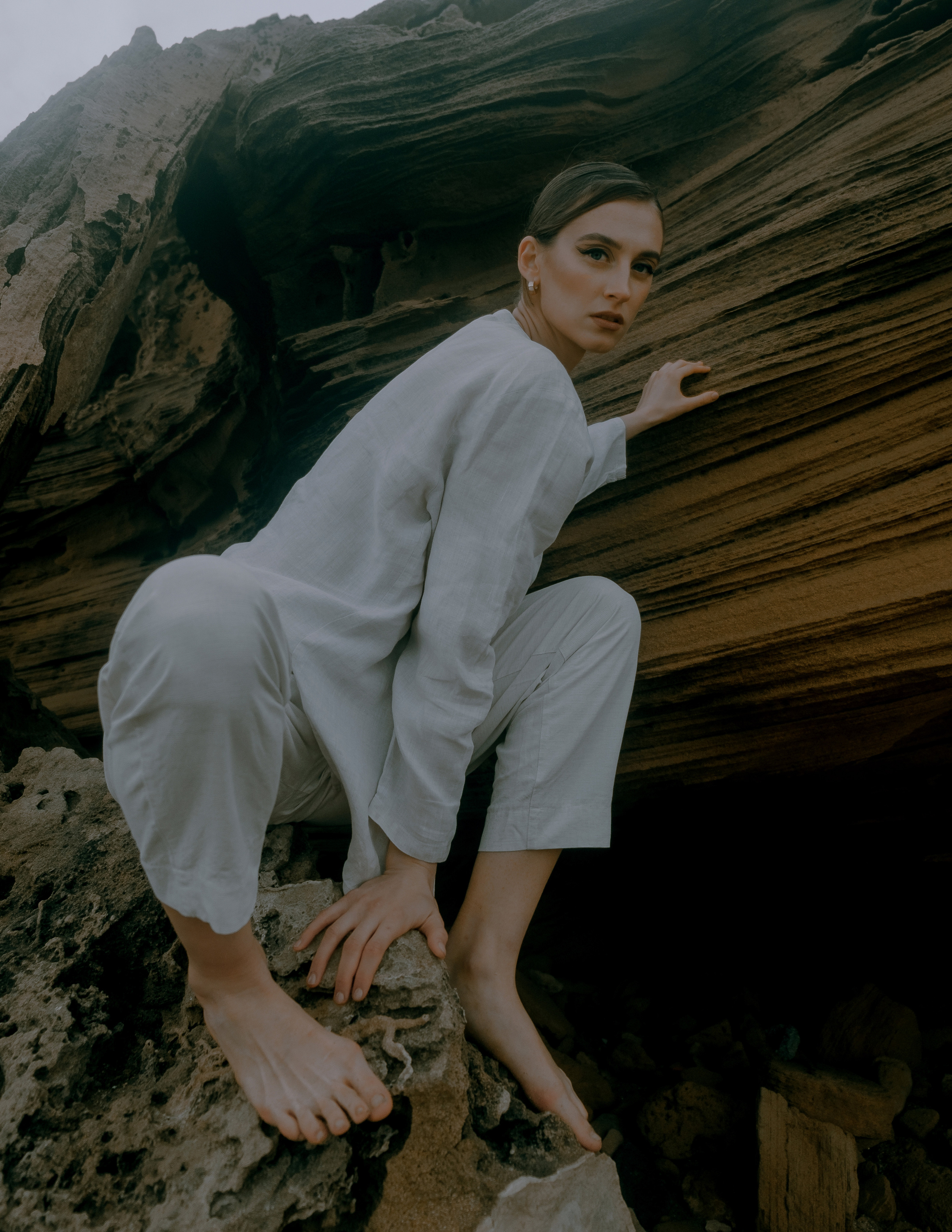 Atmospheric stylized photo shoot by the sea