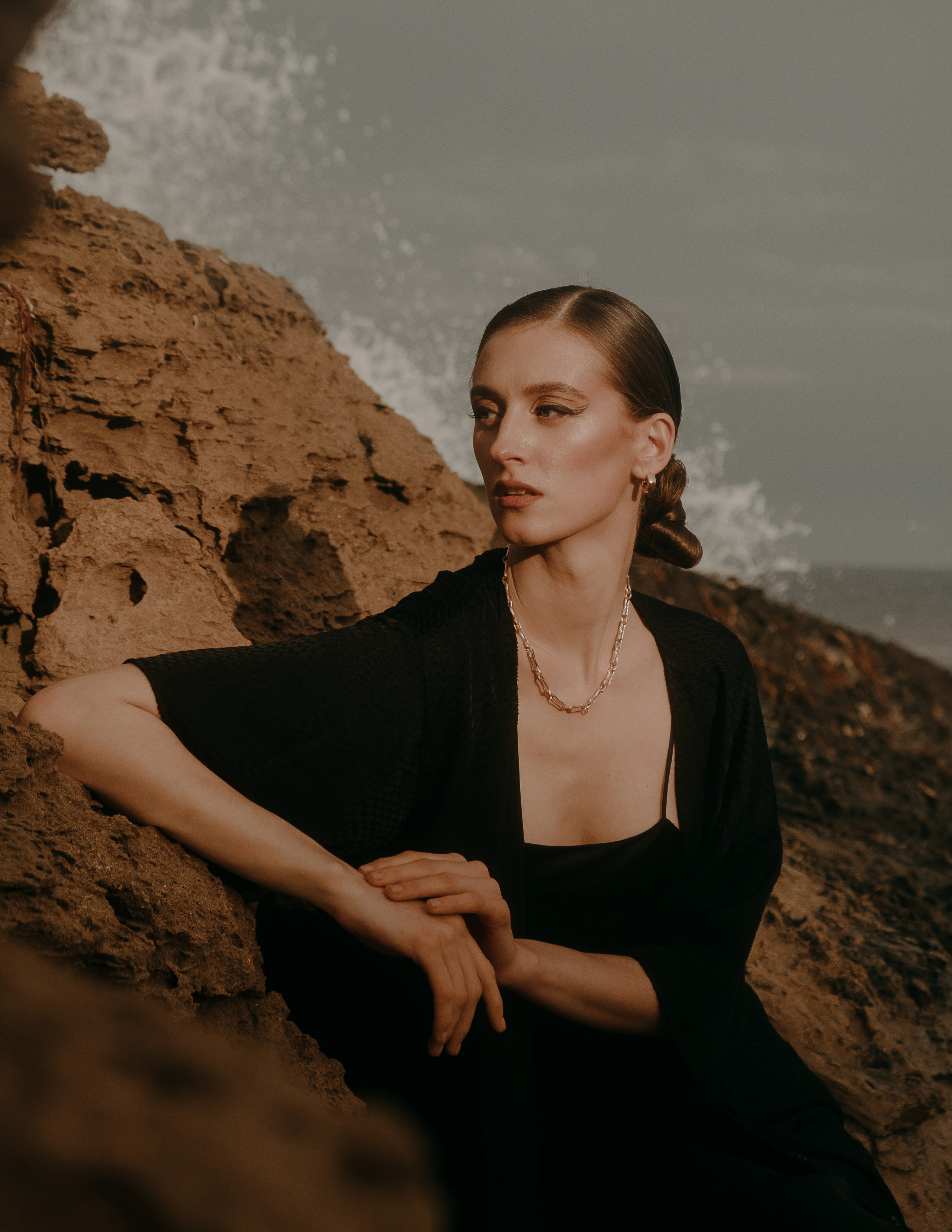 Atmospheric stylized photo shoot by the sea