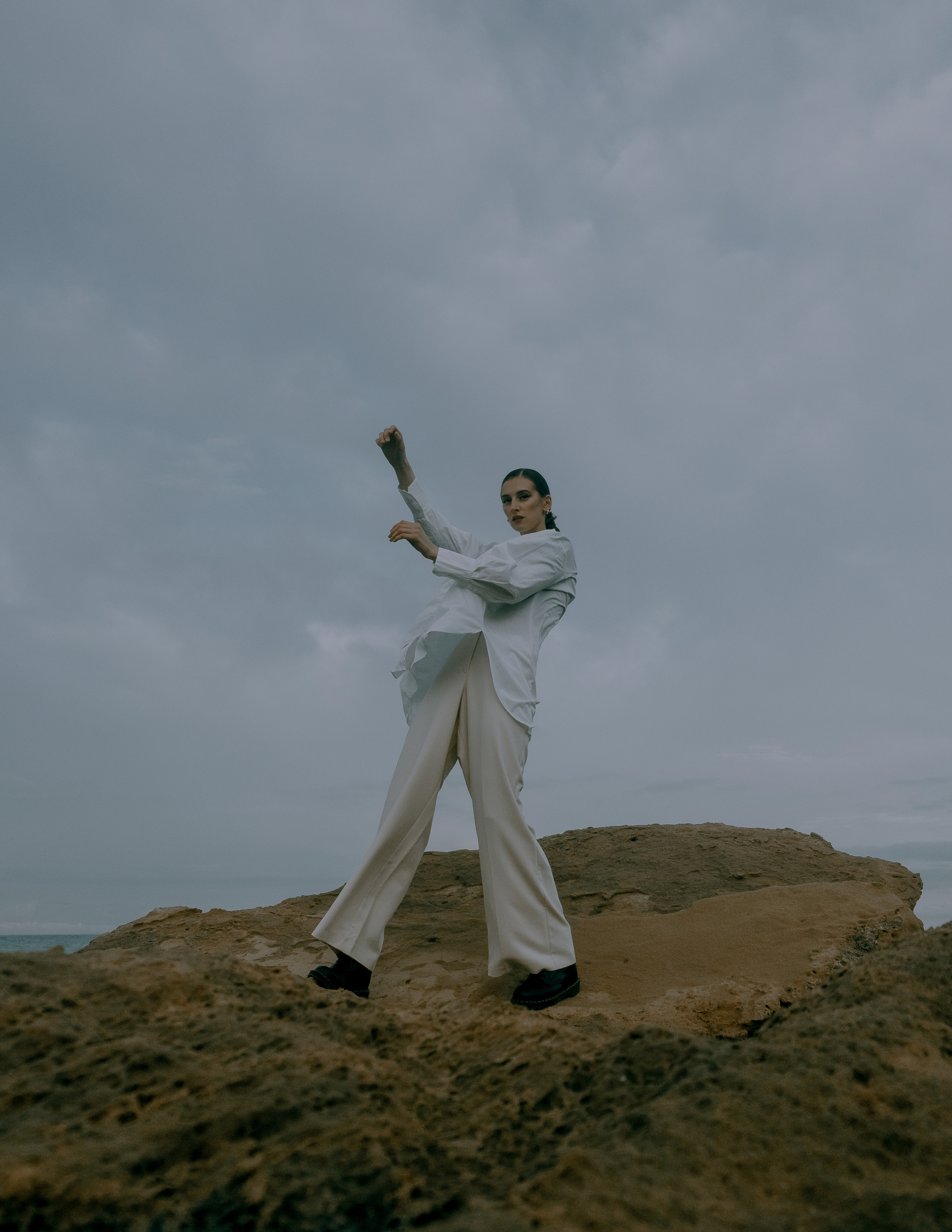 Atmospheric stylized photo shoot by the sea