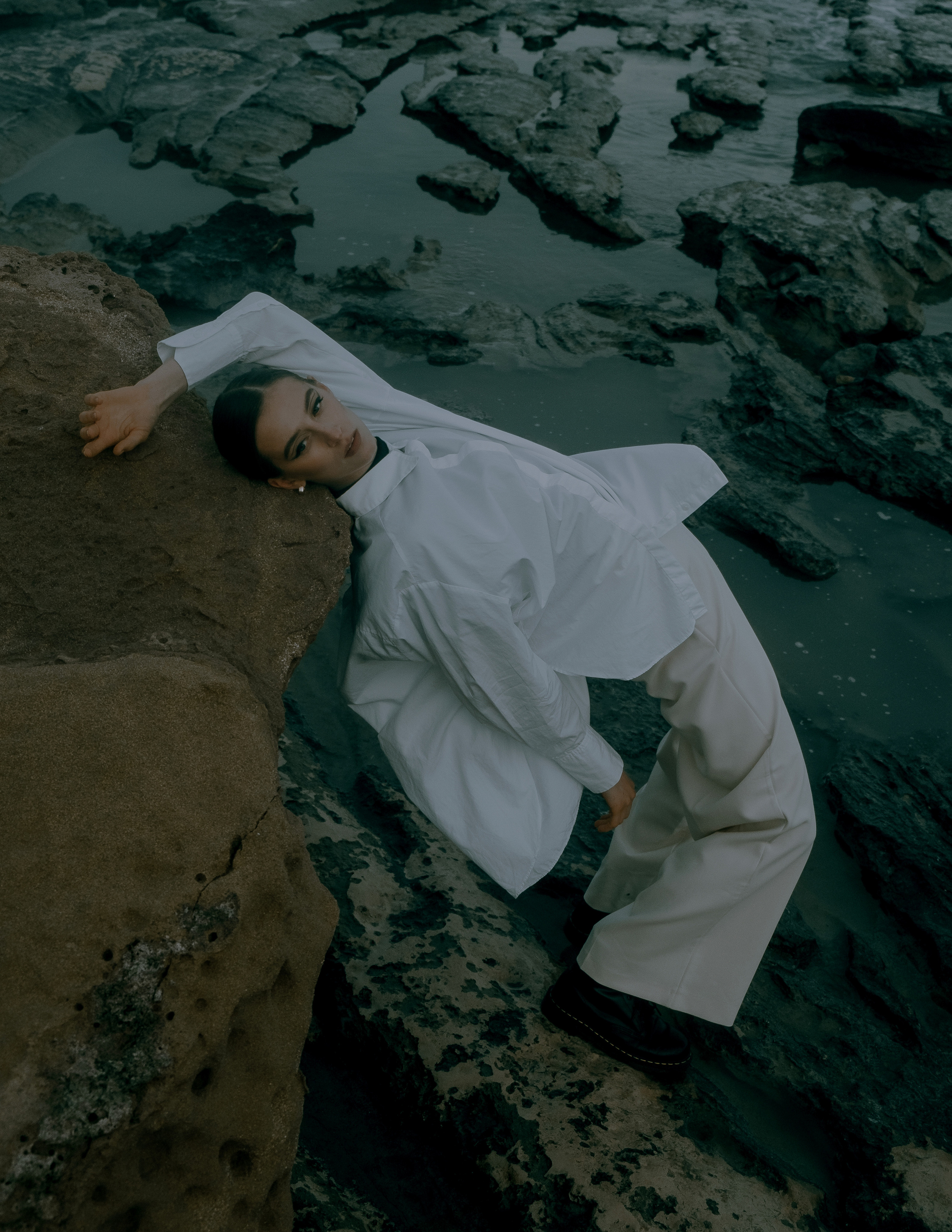 Atmospheric stylized photo shoot by the sea