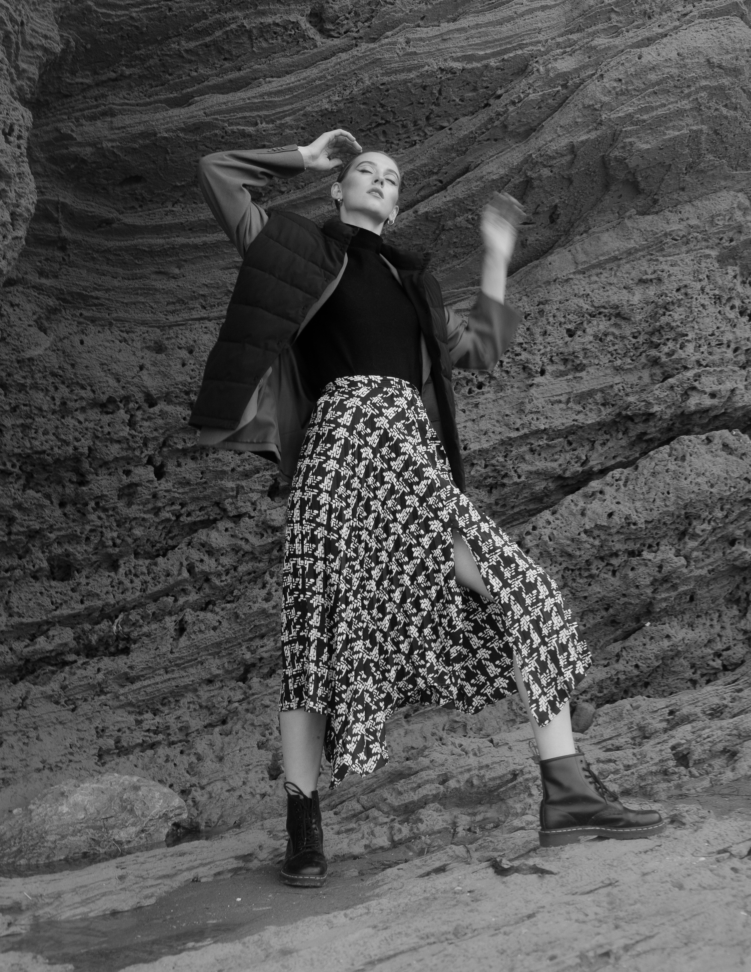 Atmospheric stylized photo shoot by the sea