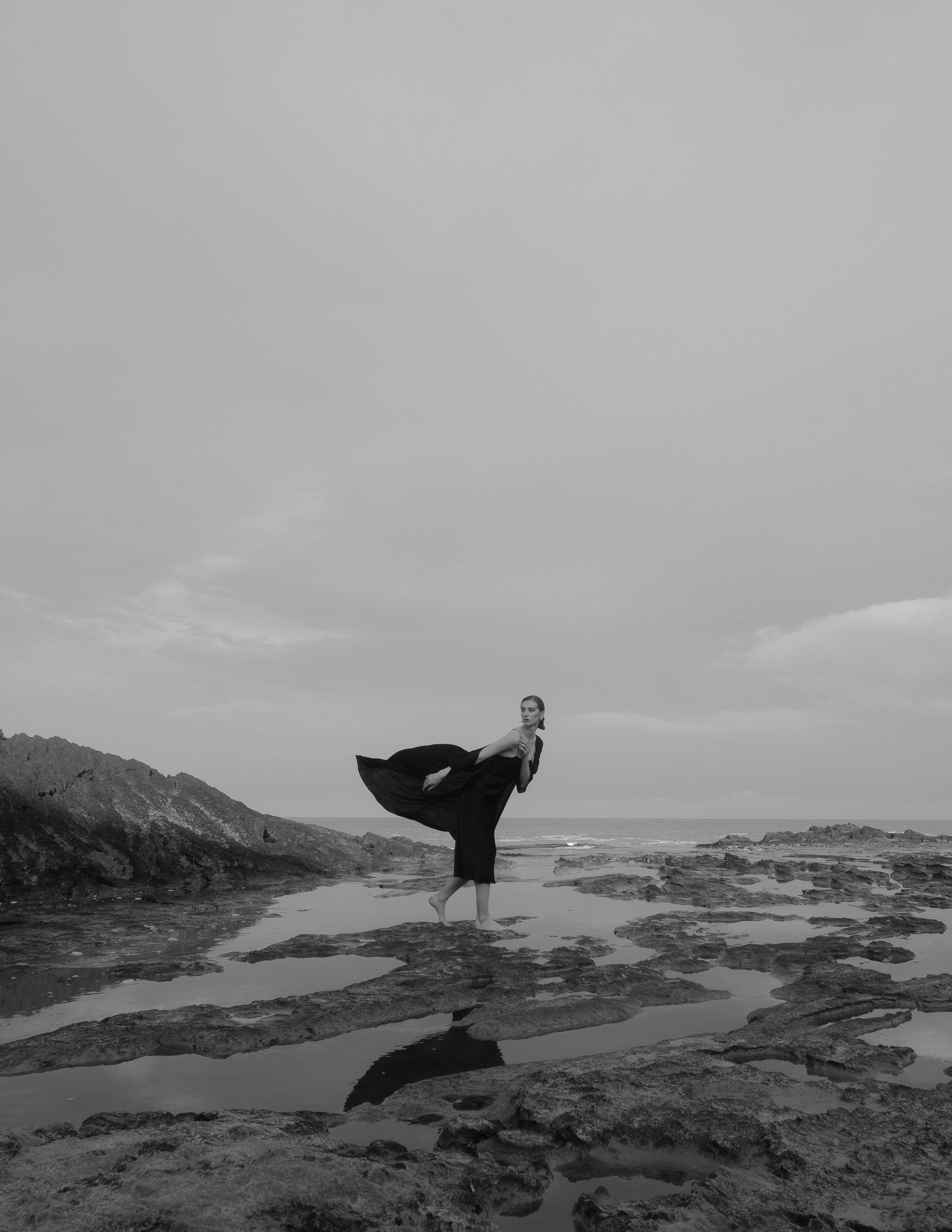 Atmospheric stylized photo shoot by the sea