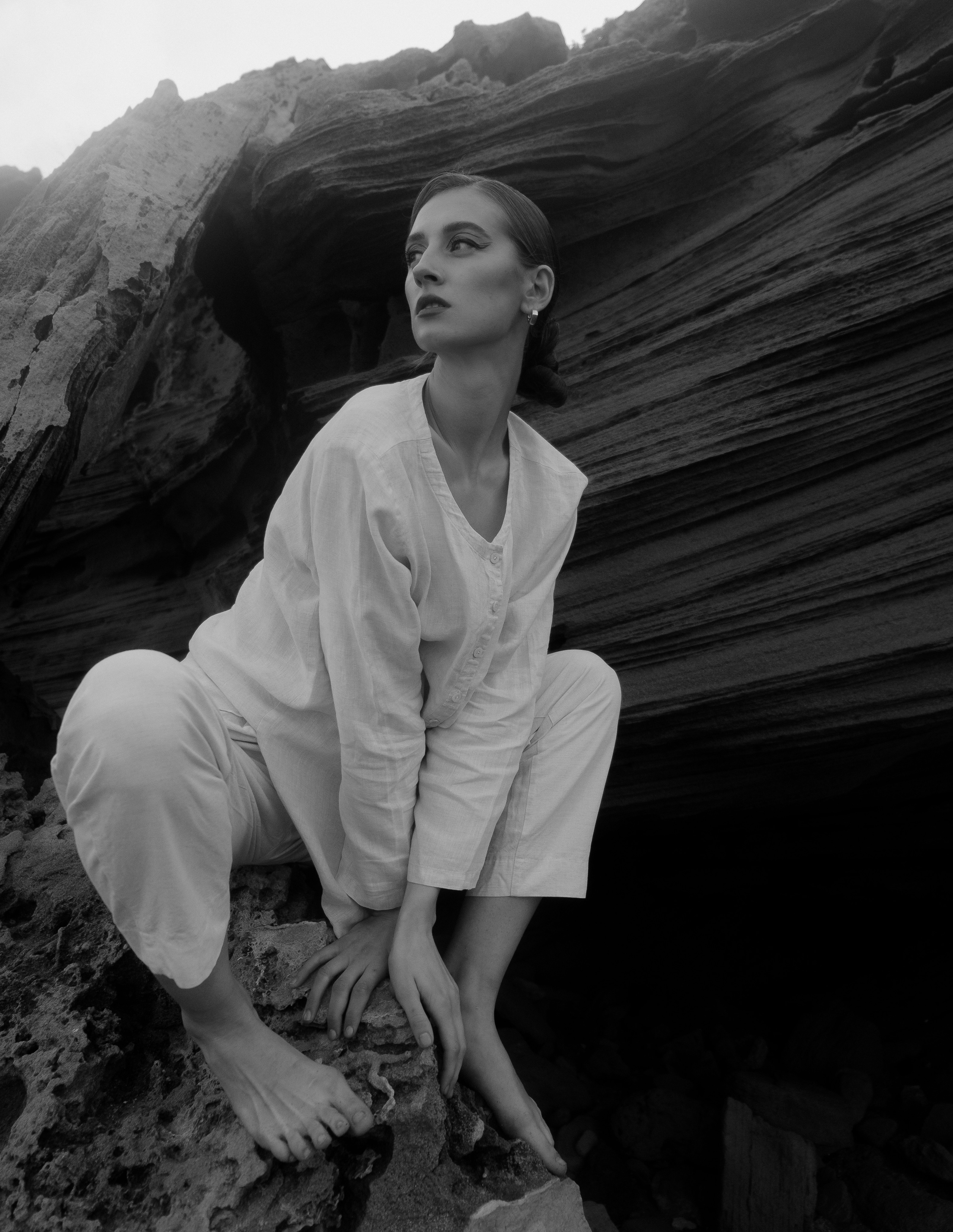 Atmospheric stylized photo shoot by the sea