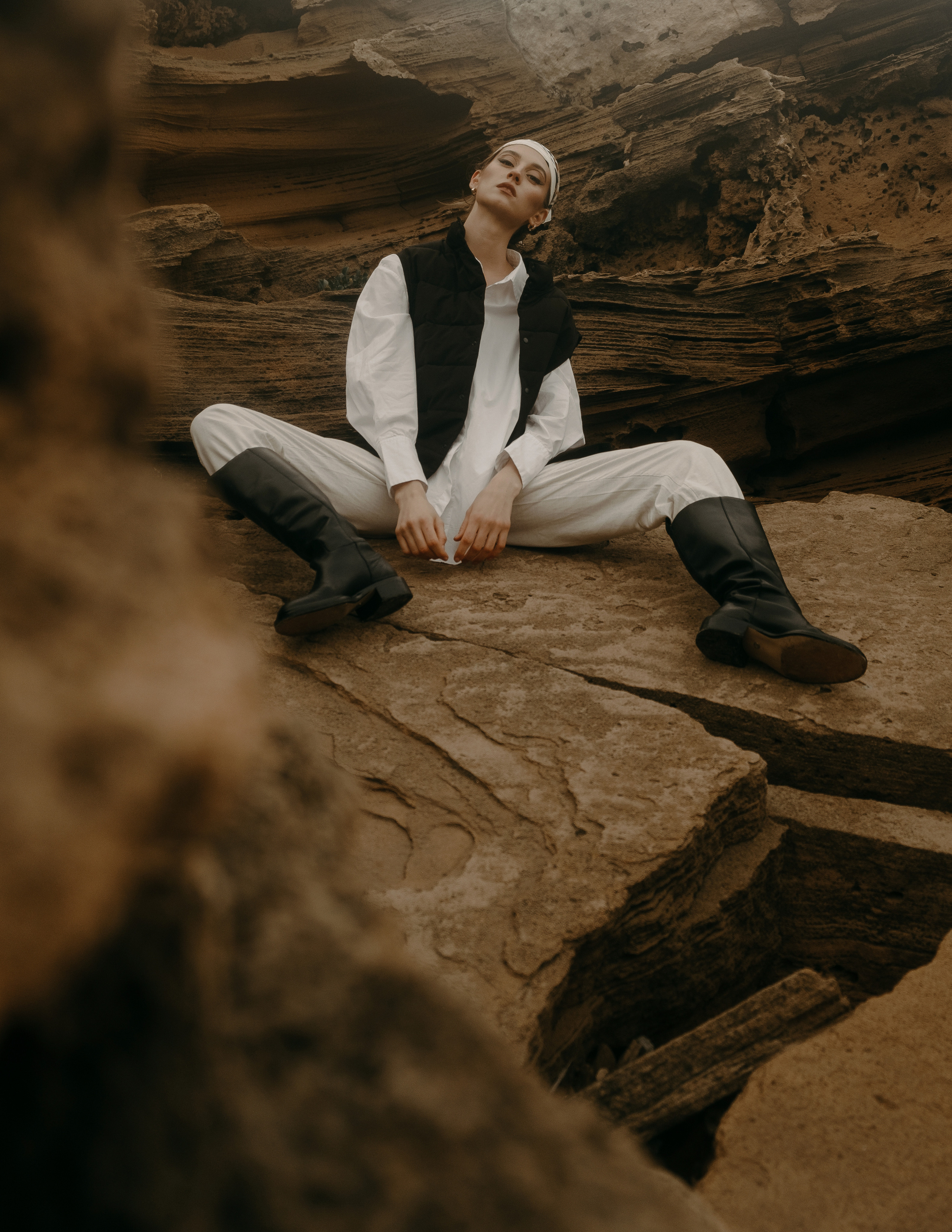 Atmospheric stylized photo shoot by the sea