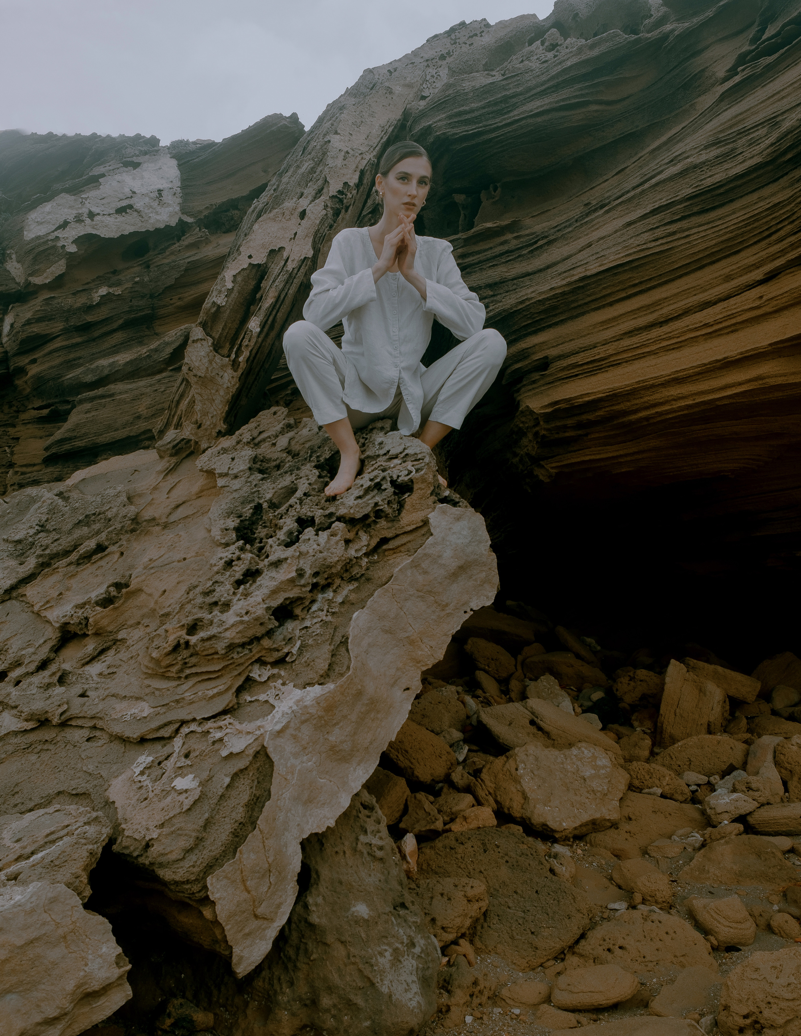 Atmospheric stylized photo shoot by the sea