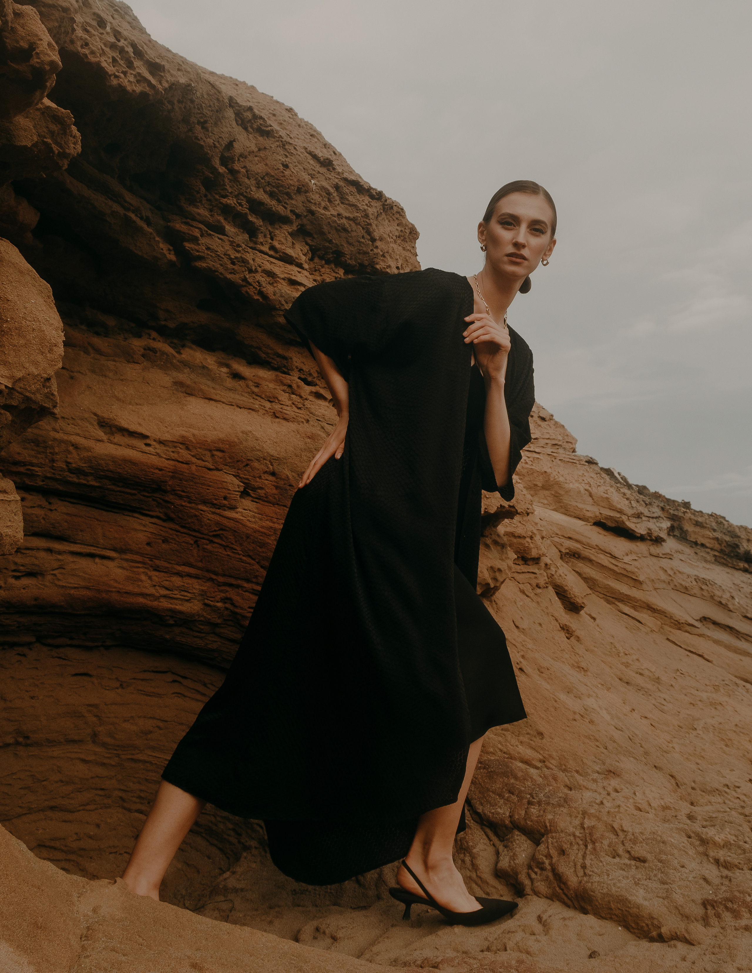 Atmospheric stylized photo shoot by the sea