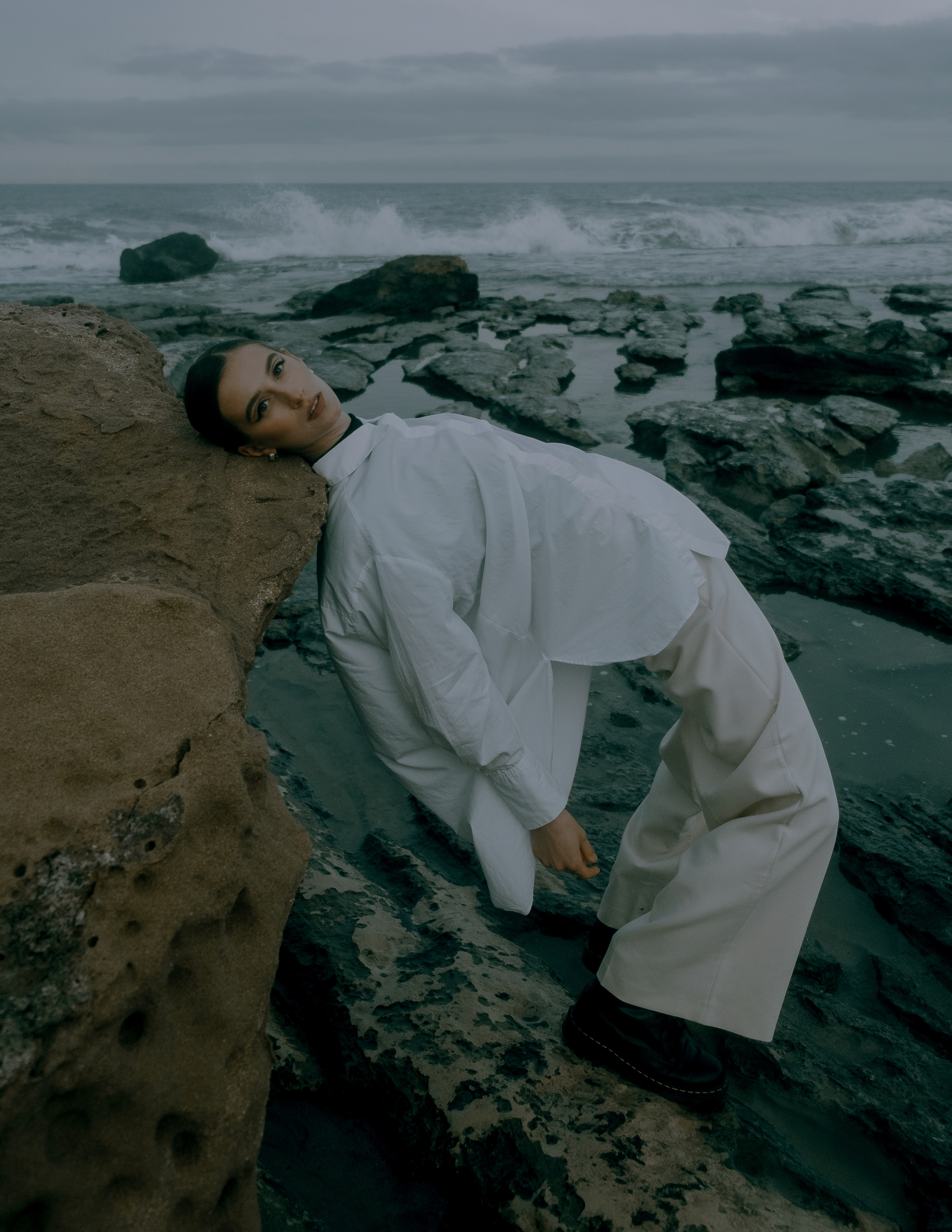 Atmospheric stylized photo shoot by the sea