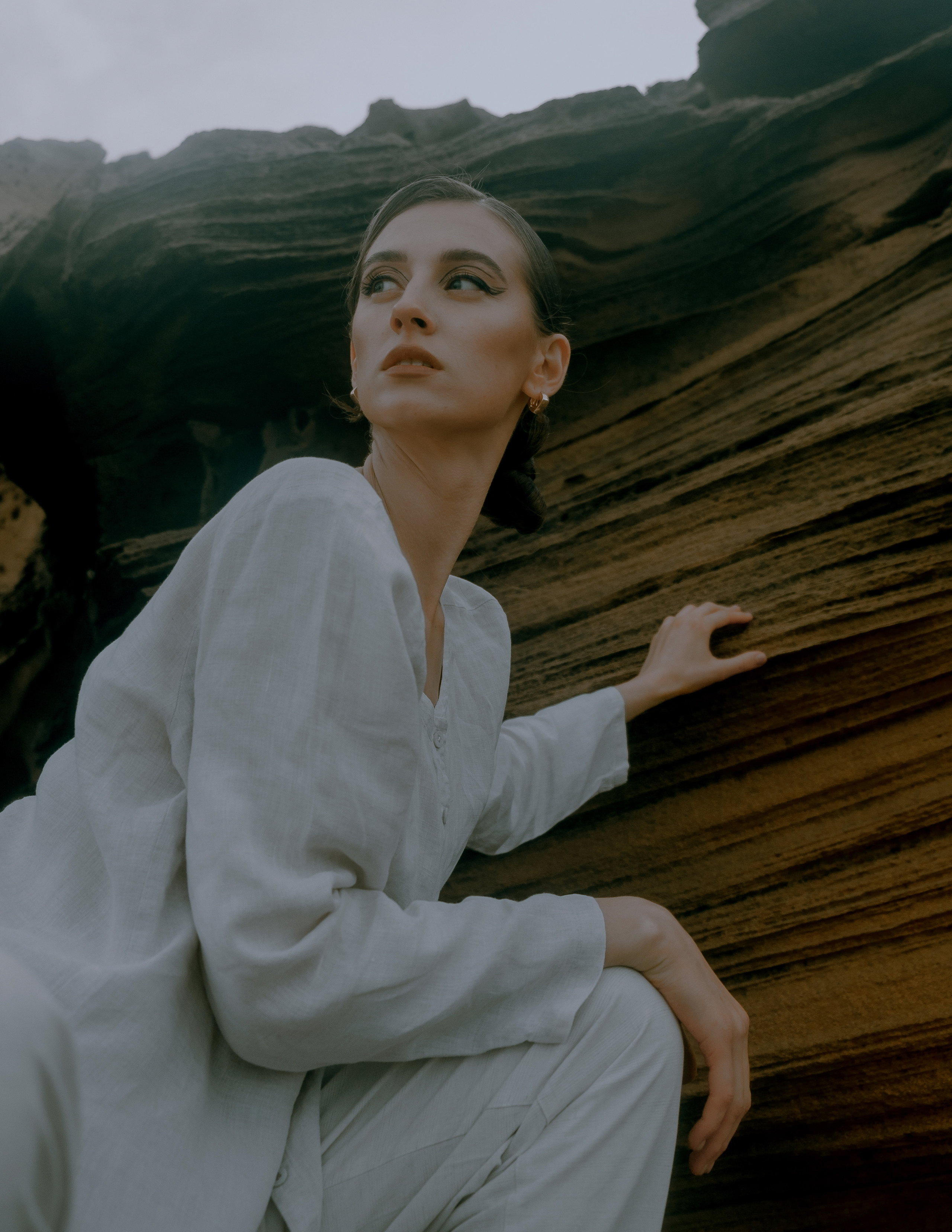 Atmospheric stylized photo shoot by the sea