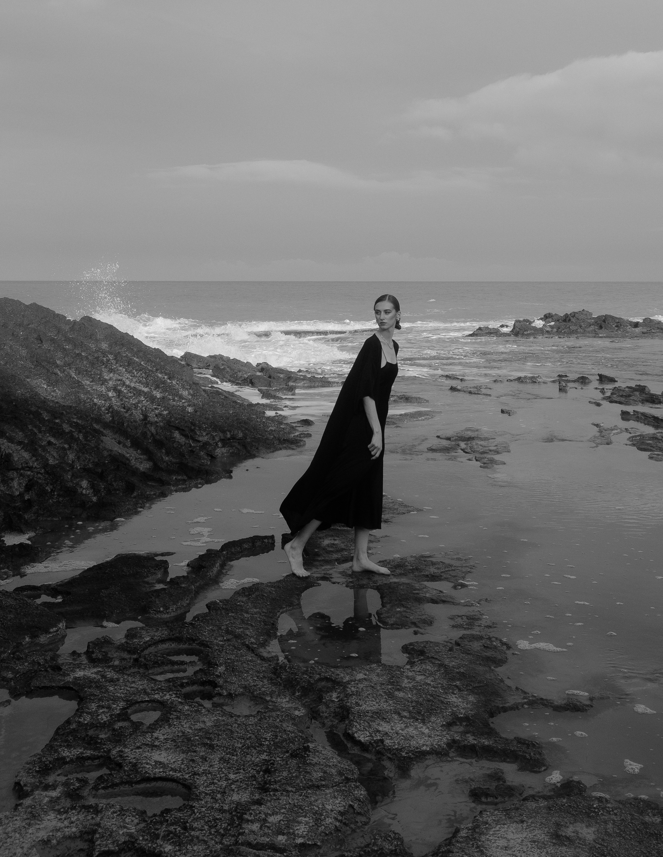 Atmospheric stylized photo shoot by the sea