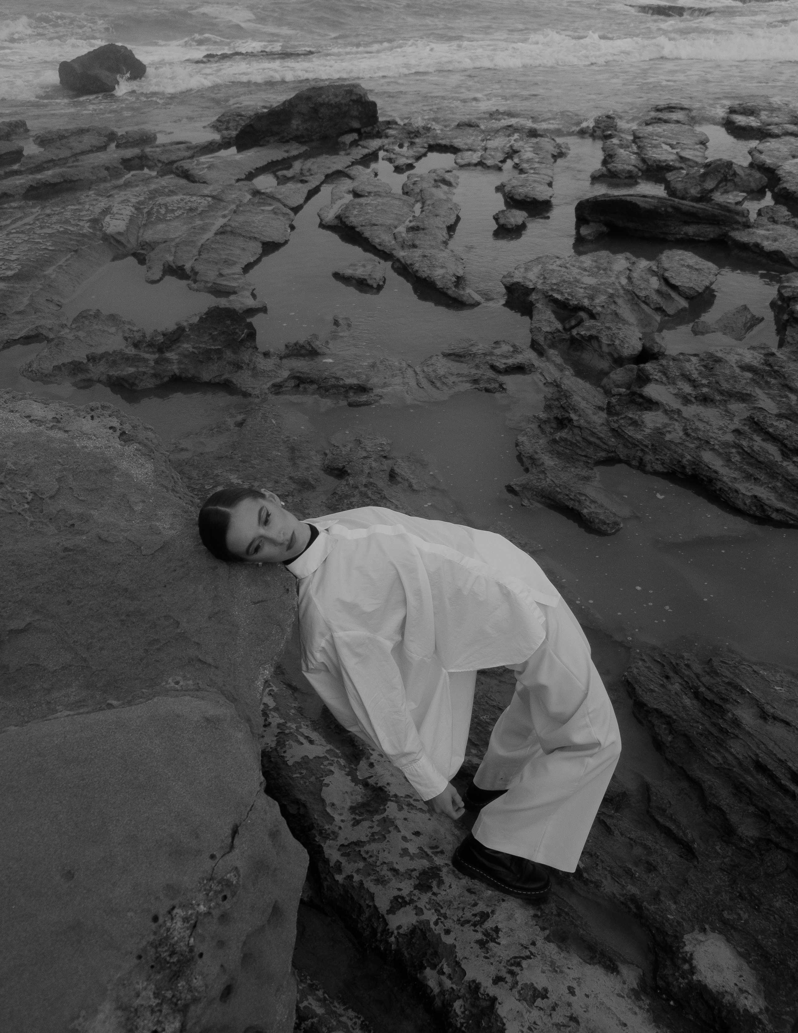 Atmospheric stylized photo shoot by the sea