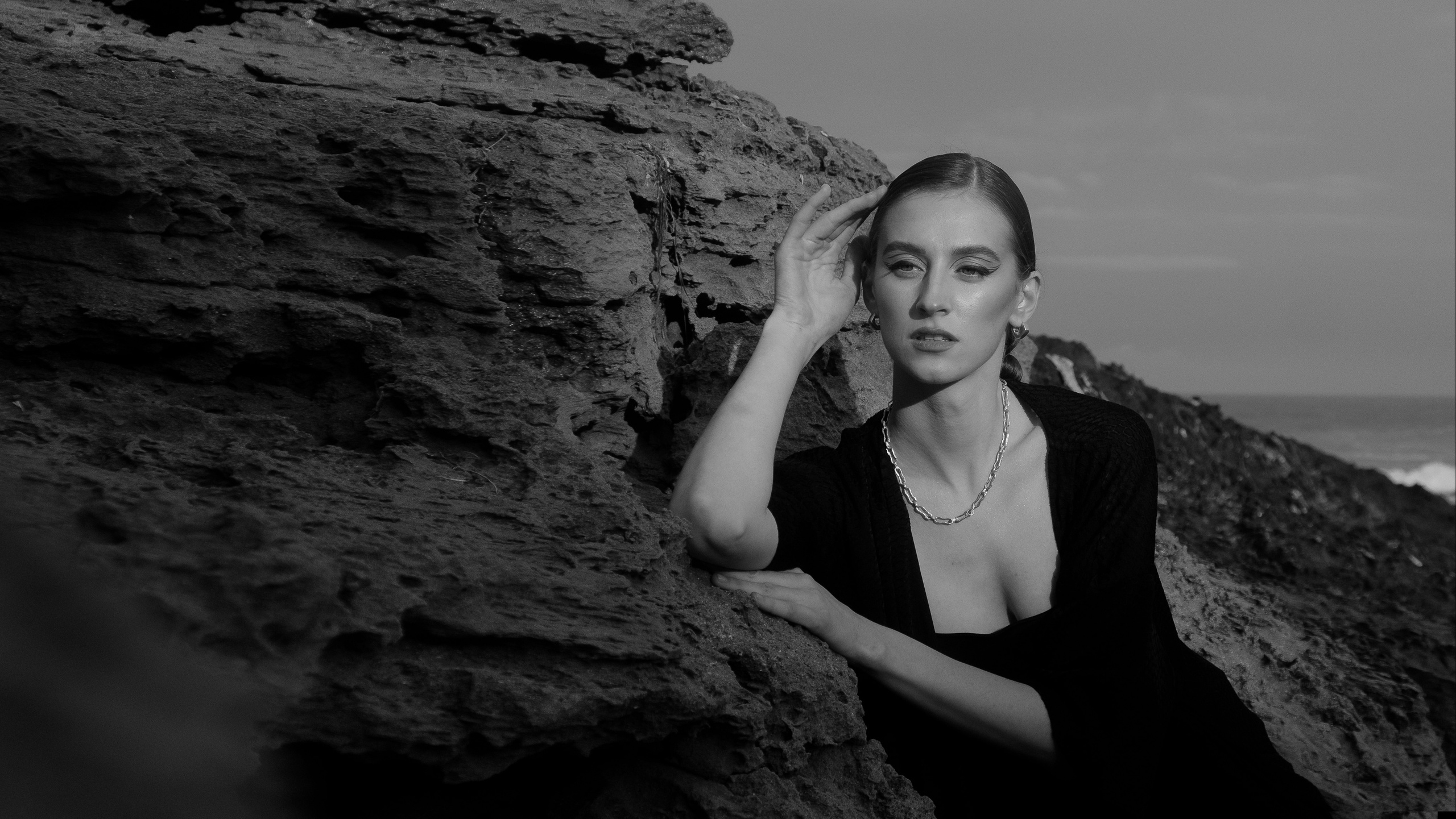 Atmospheric stylized photo shoot by the sea