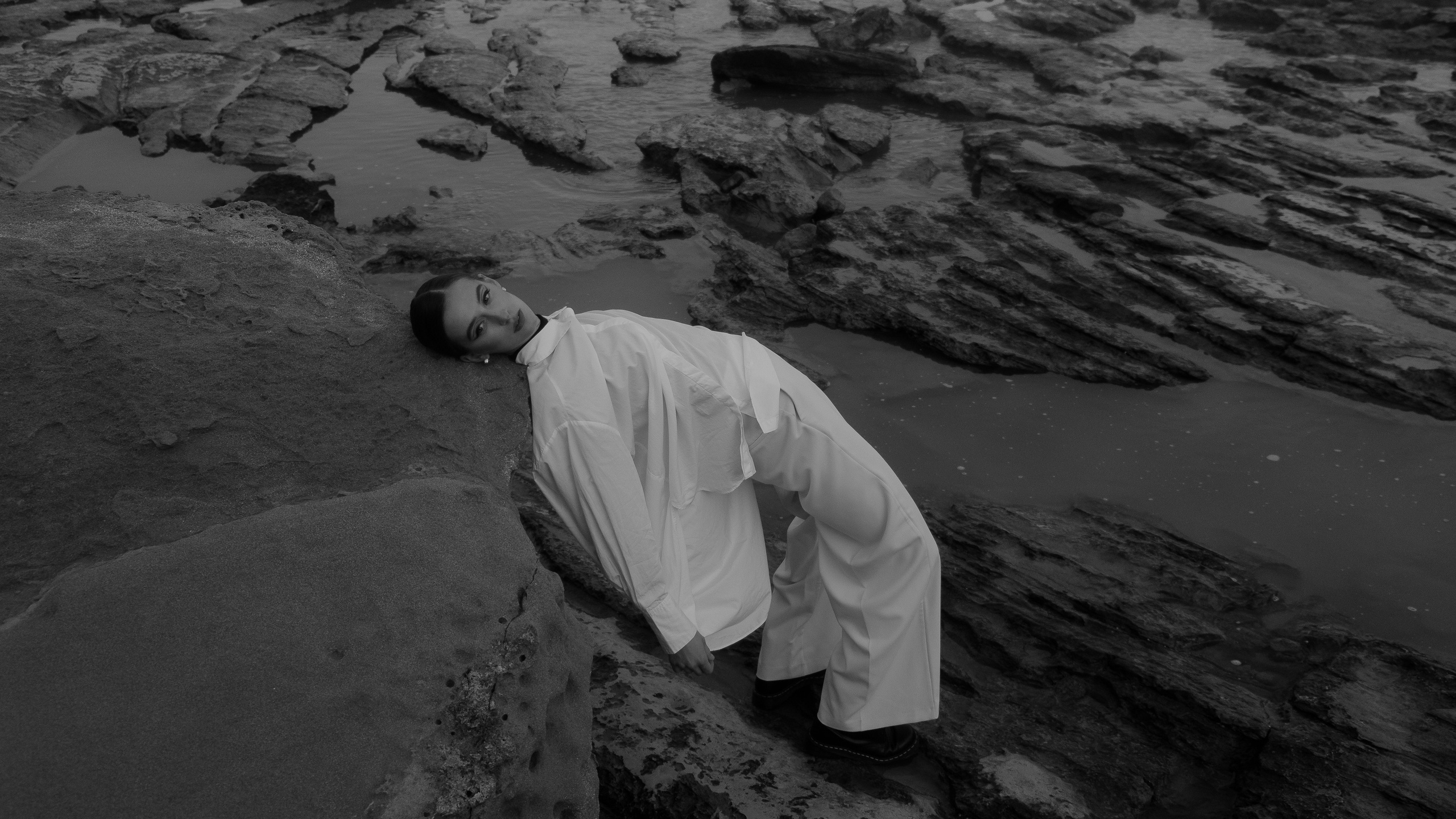 Atmospheric stylized photo shoot by the sea