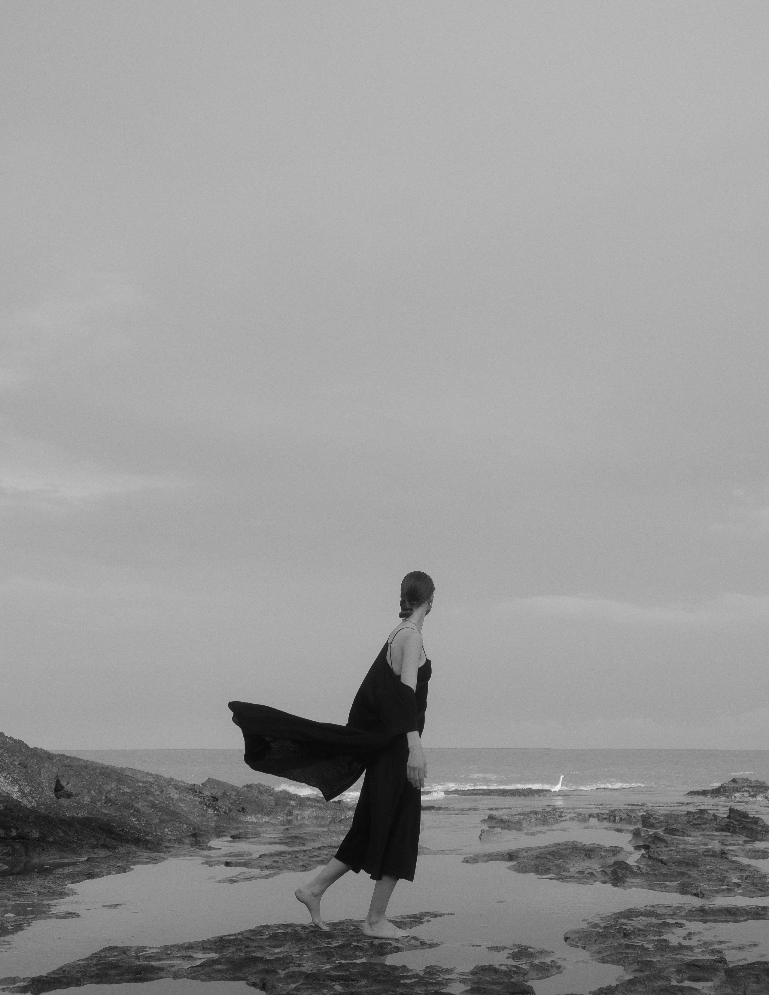 Atmospheric stylized photo shoot by the sea