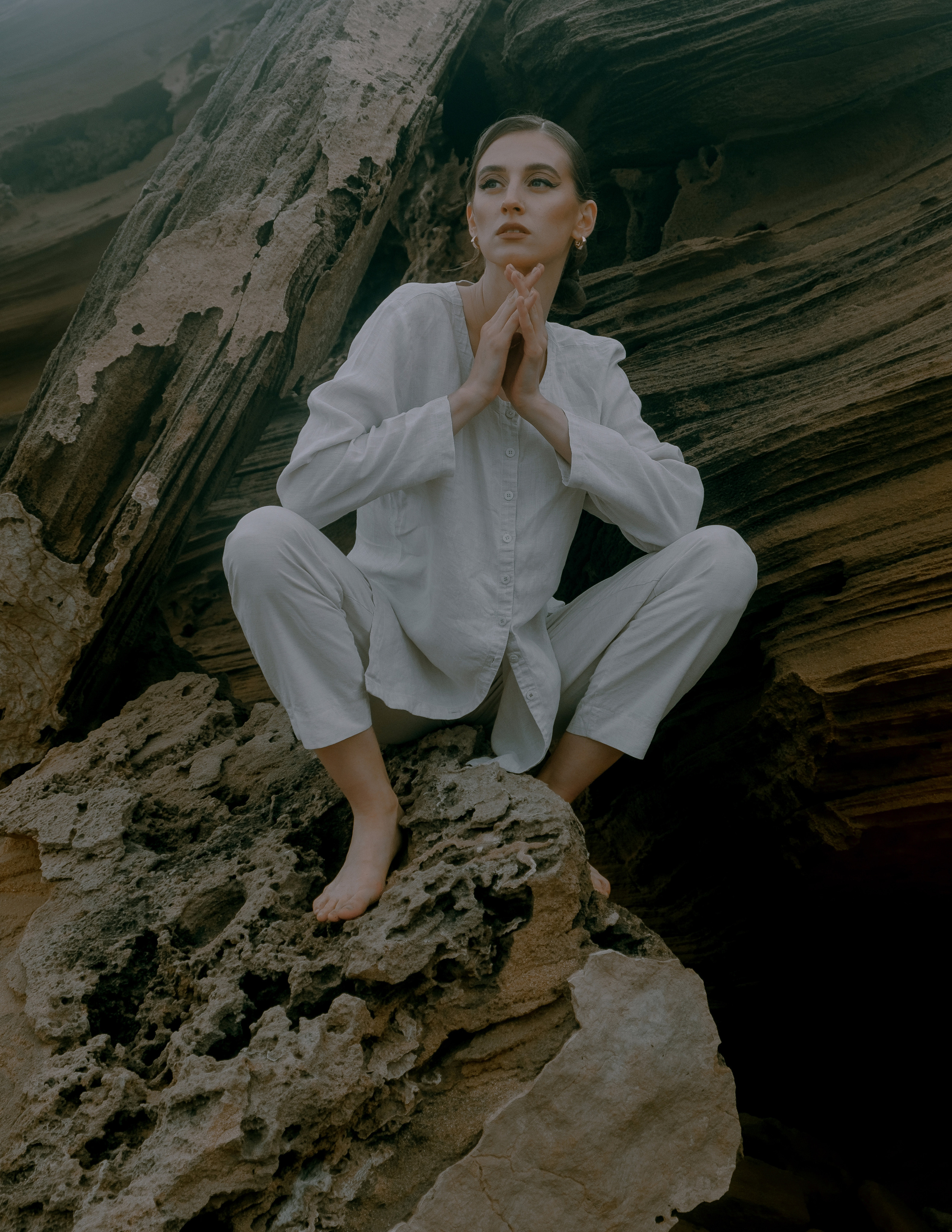 Atmospheric stylized photo shoot by the sea