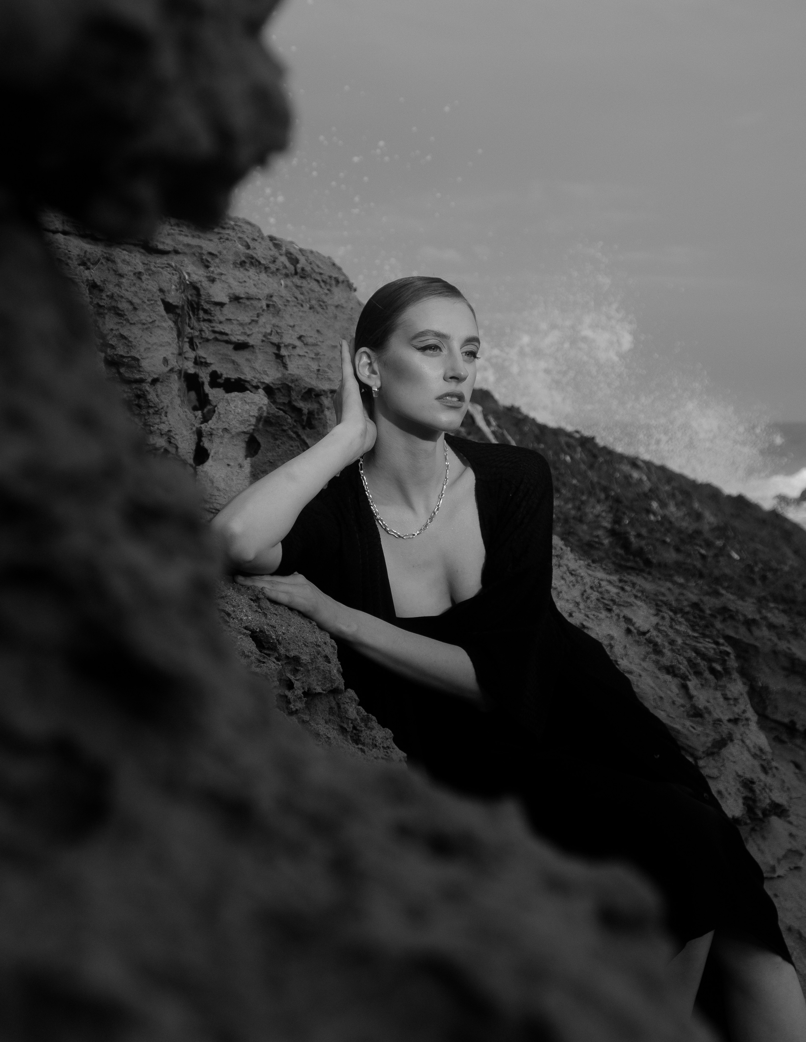 Atmospheric stylized photo shoot by the sea