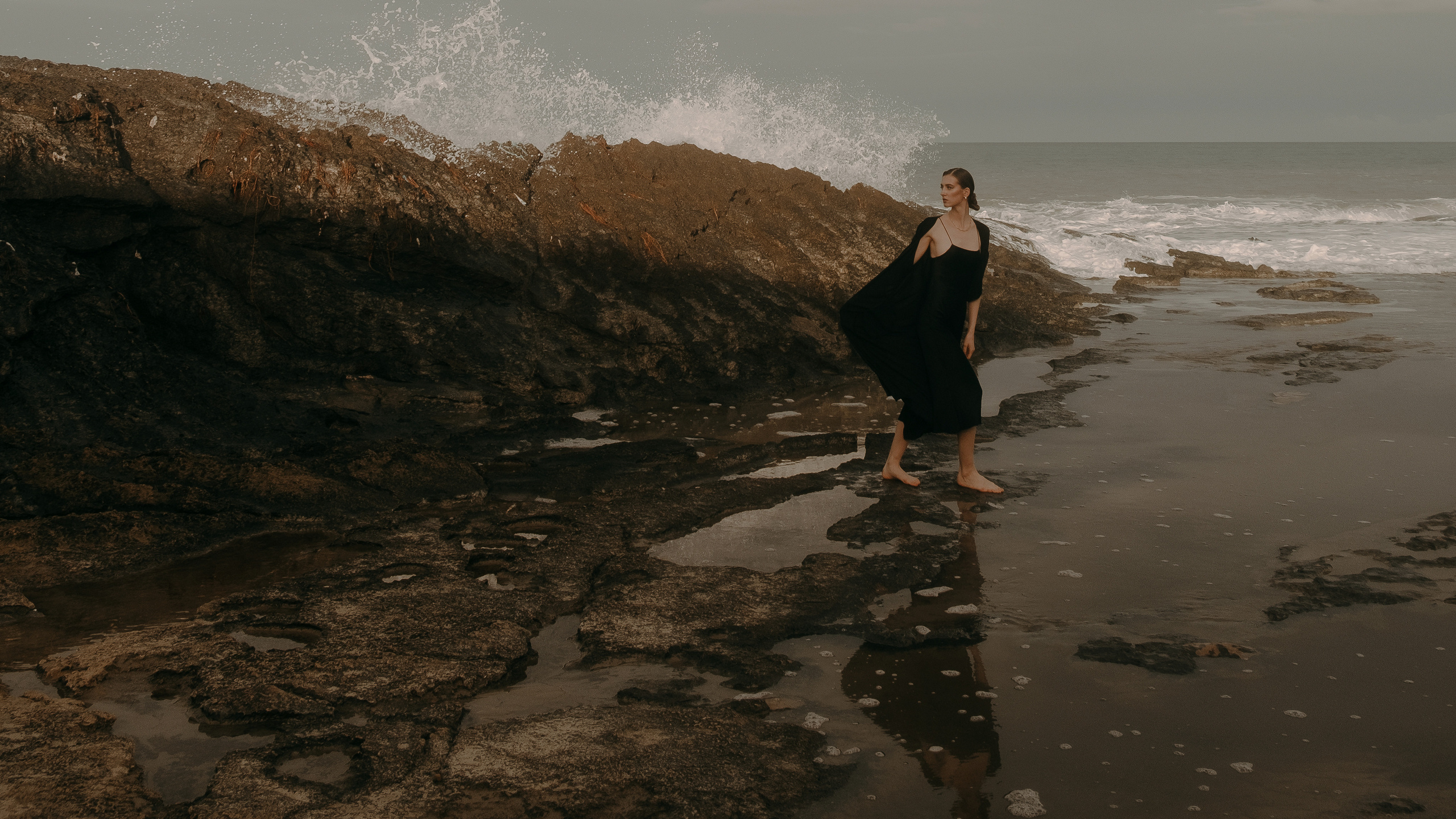 Atmospheric stylized photo shoot by the sea