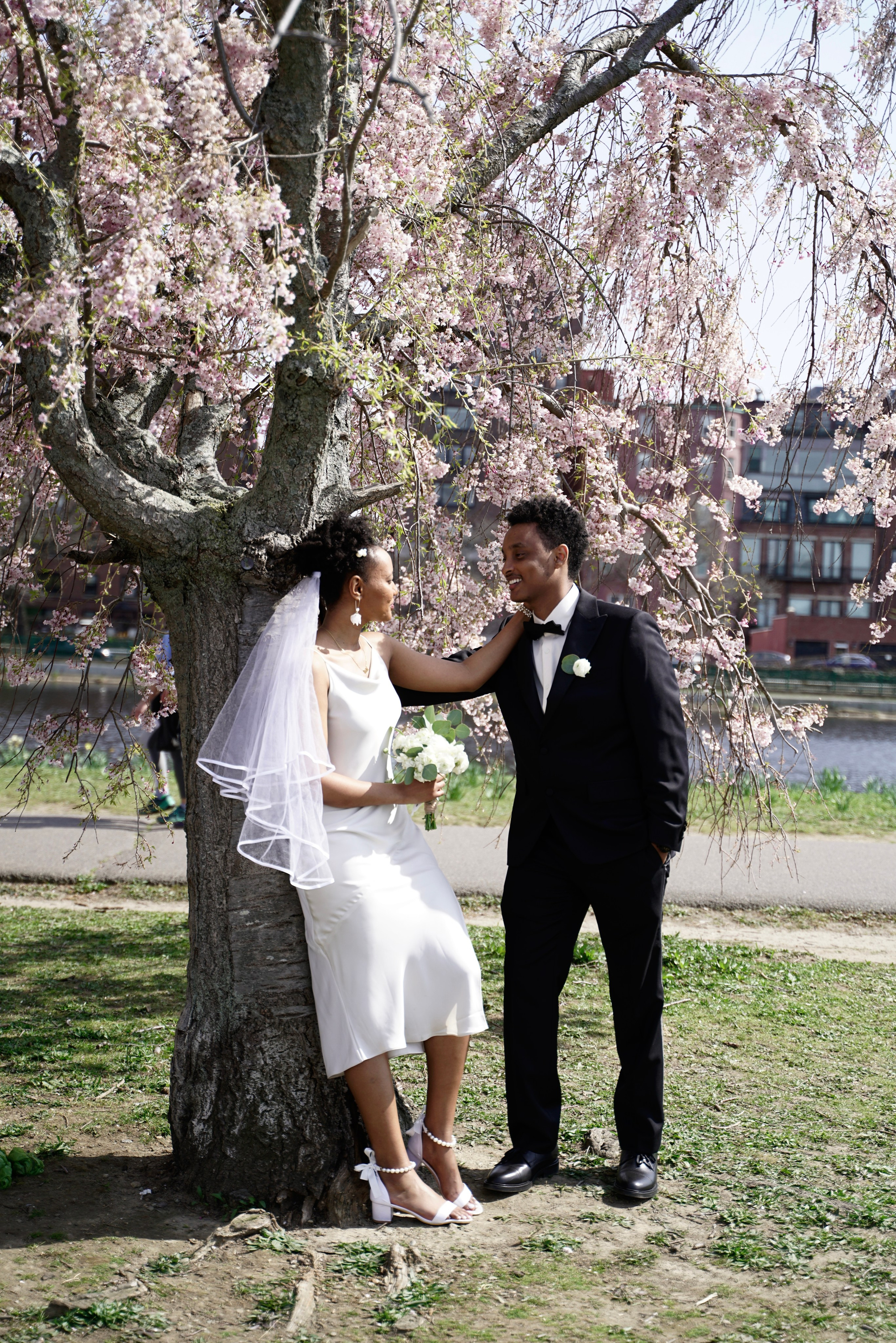 Sosina and Aaron at Charles river Esplanade. Stefanovich Photography | Boston, MA