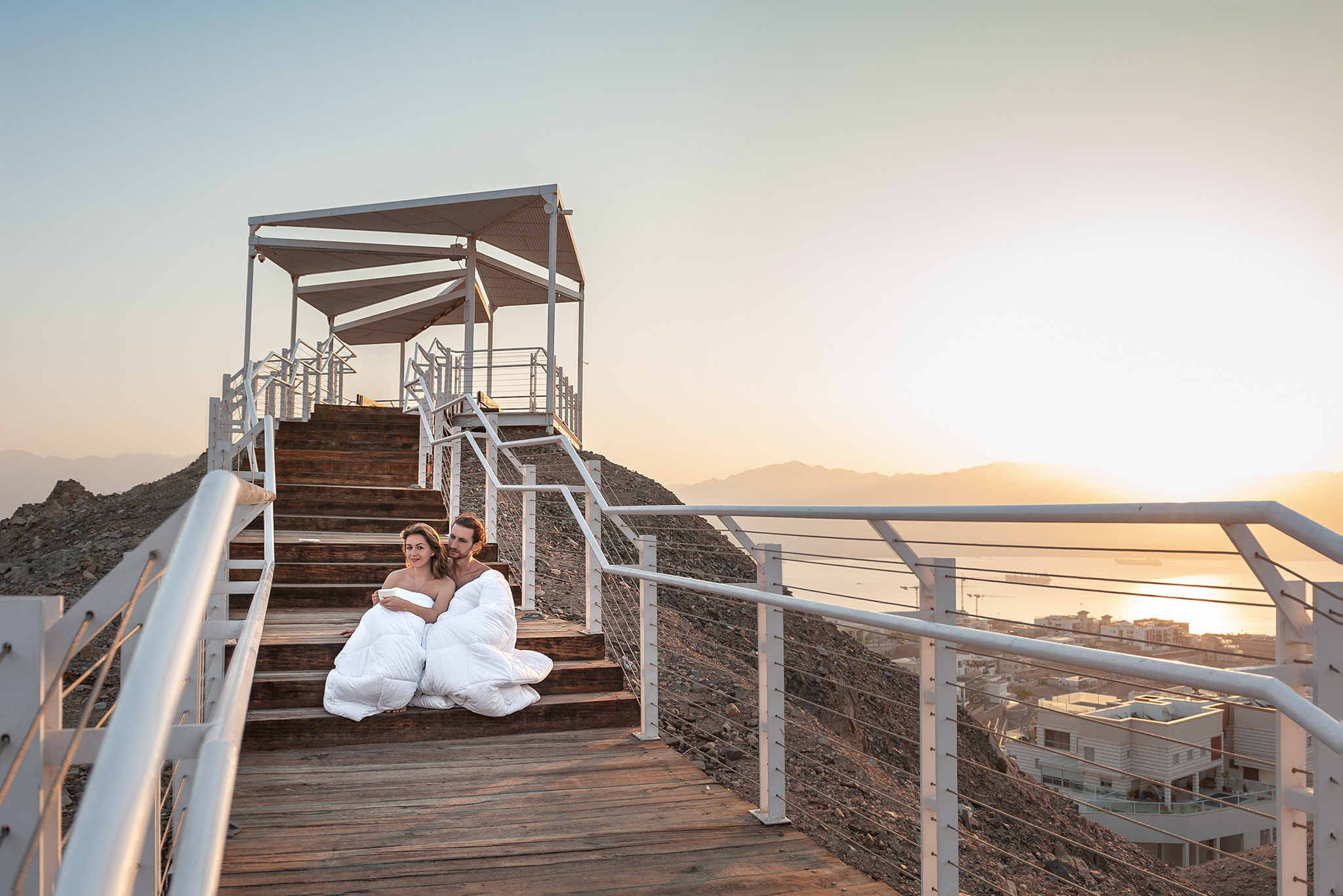 Love-story на рассвете для Ашер и Вероника. צלמת משפחה ילדים הריון וסיפורי אהבה באילת ישראל אולגה אמצ'יסלבסקי