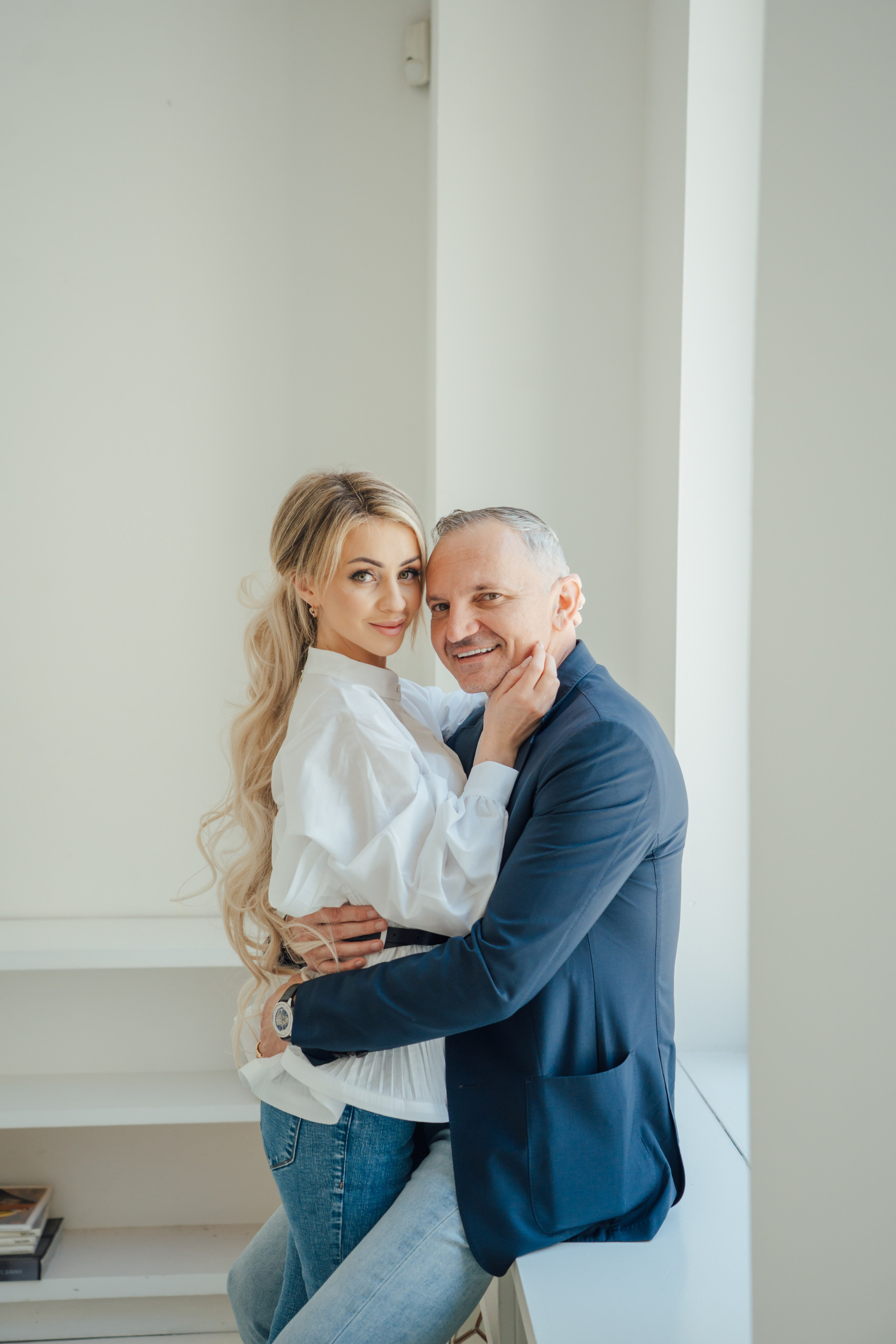 Studio photo shoot for a couple. Portrait and wedding photographer in New York