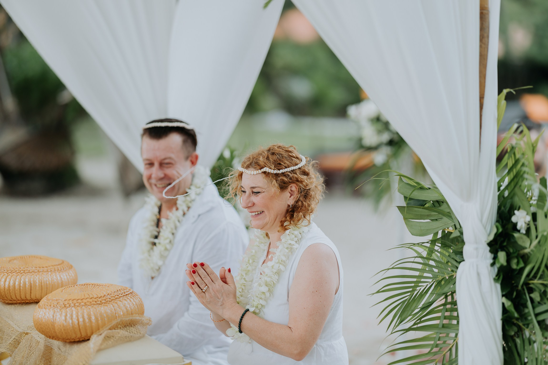 Simone & Matthias Peter. Buddhist blessing wedding Ceremony on Koh Samui, Thailand