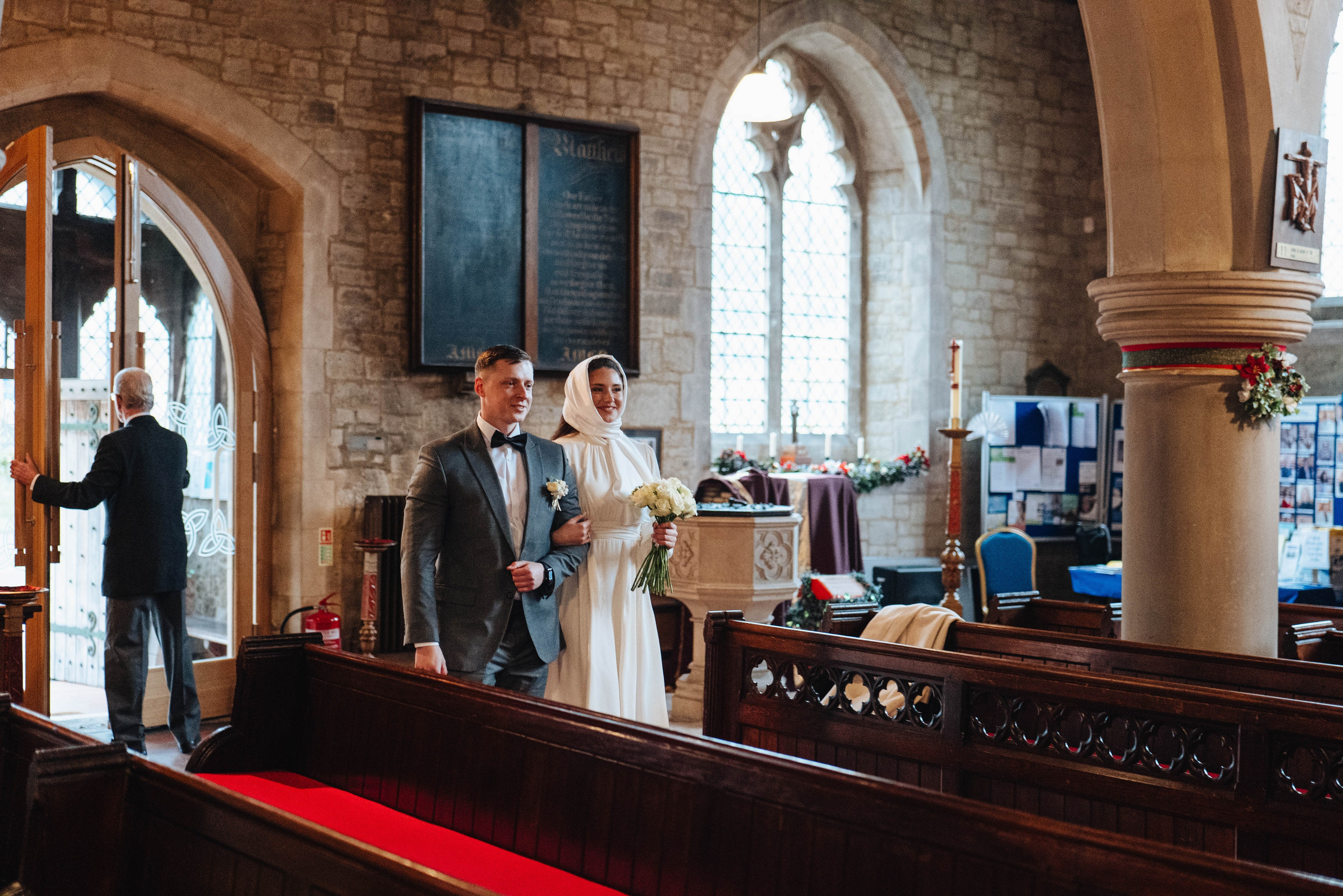 Couple entering church in sidcup, london