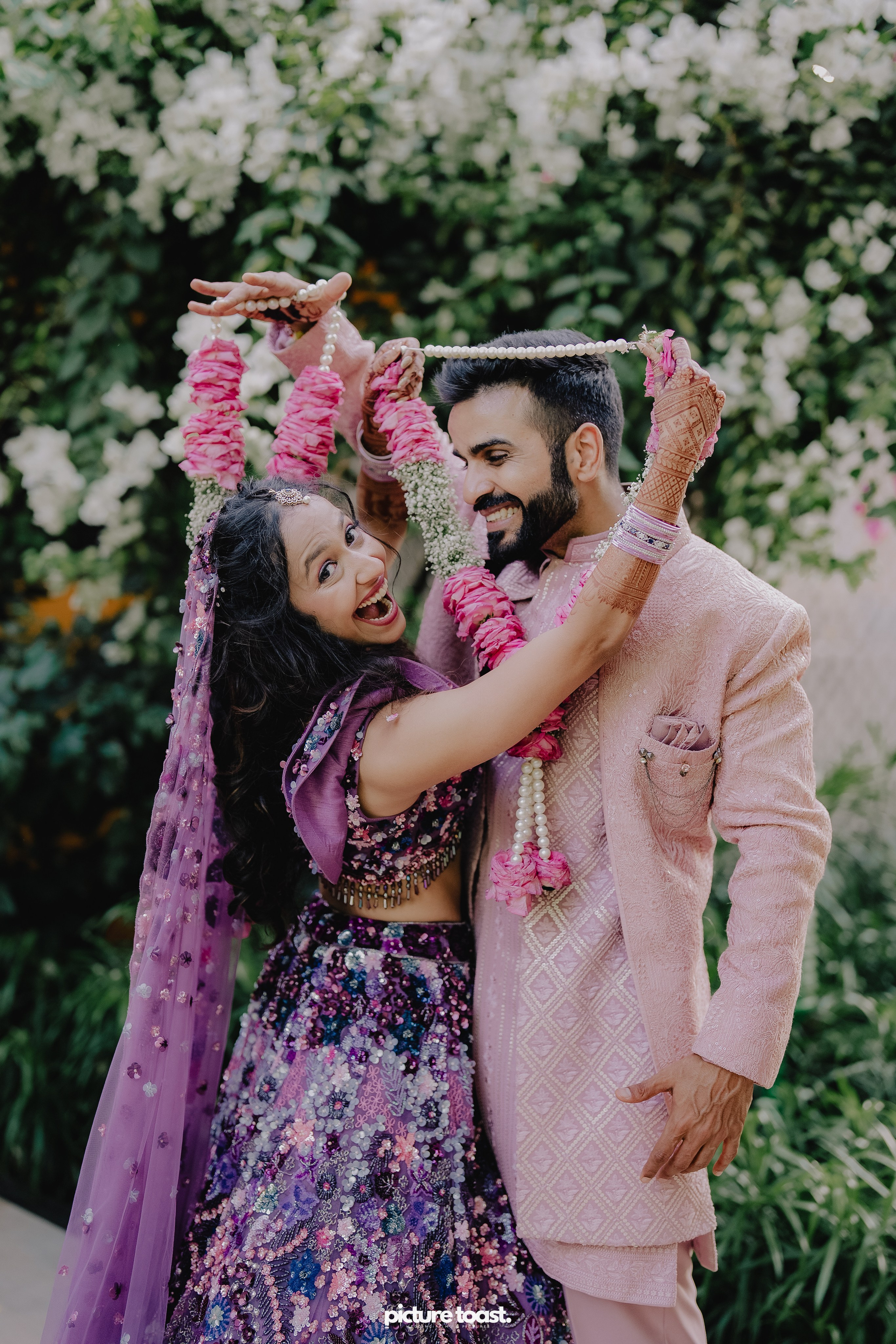 Varamala Ft. Barbie & Aneesh. Fine art Wedding Photographers in India & Canada