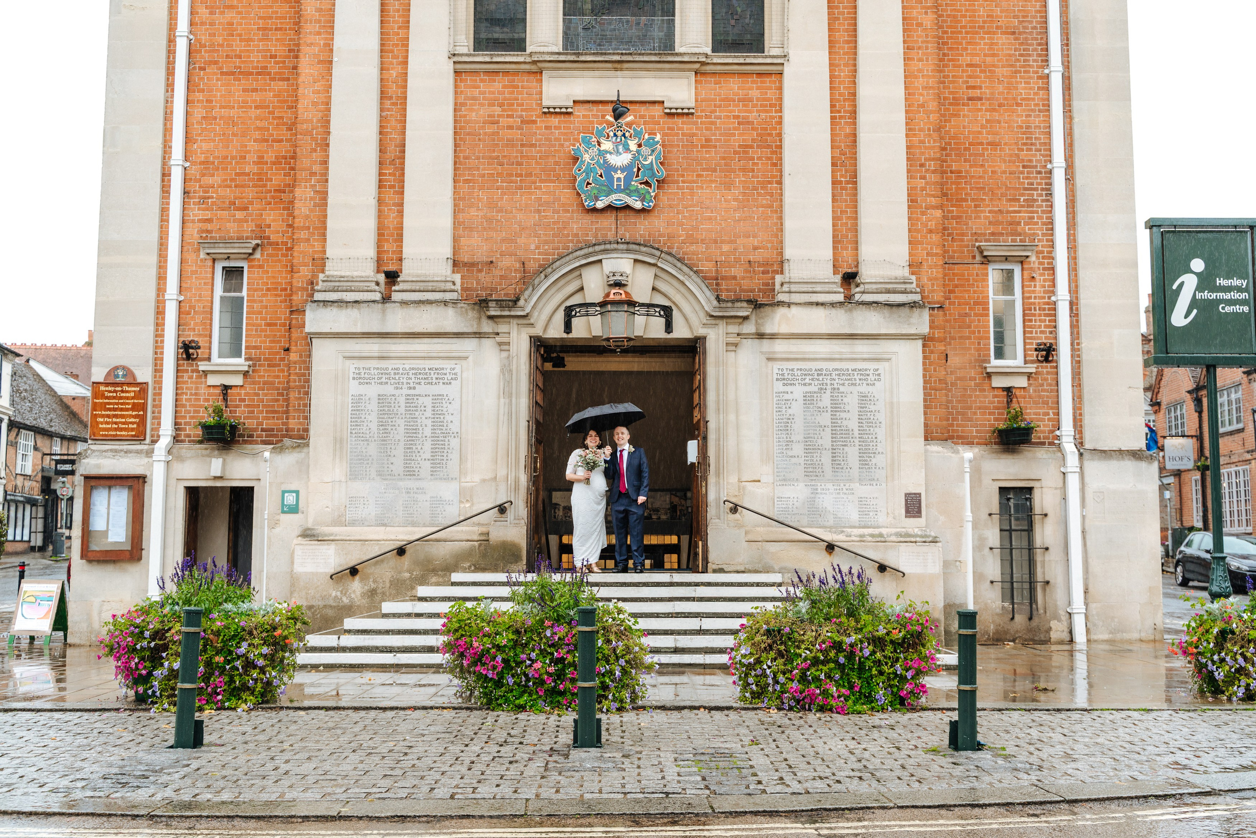 Henley-on-Thames Town Hall, the setting for Peter and Virginia's wedding ceremony in Oxfordshire.