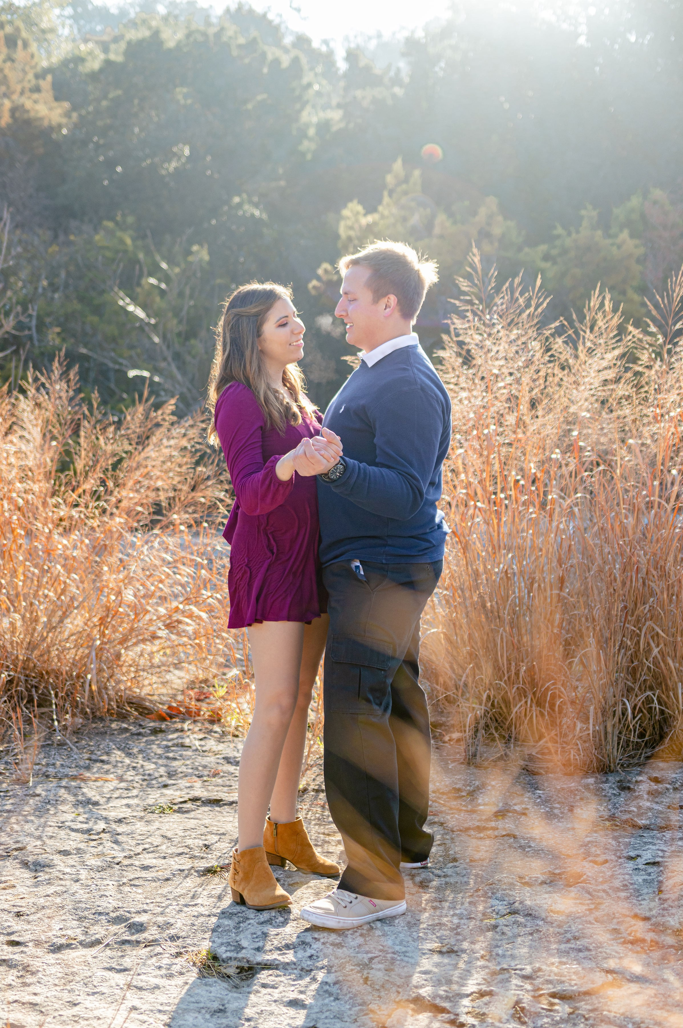 Pamela and Tyler’s engagement photoshoot at the Greenbelt Flats in Austin