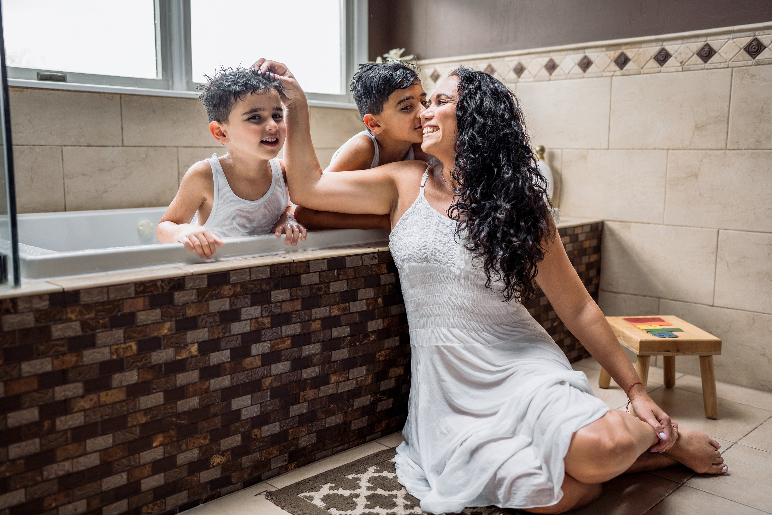 Samantha and kids at home. Wedding and family photographer and videographer PA, NJ, NY, DE, MD