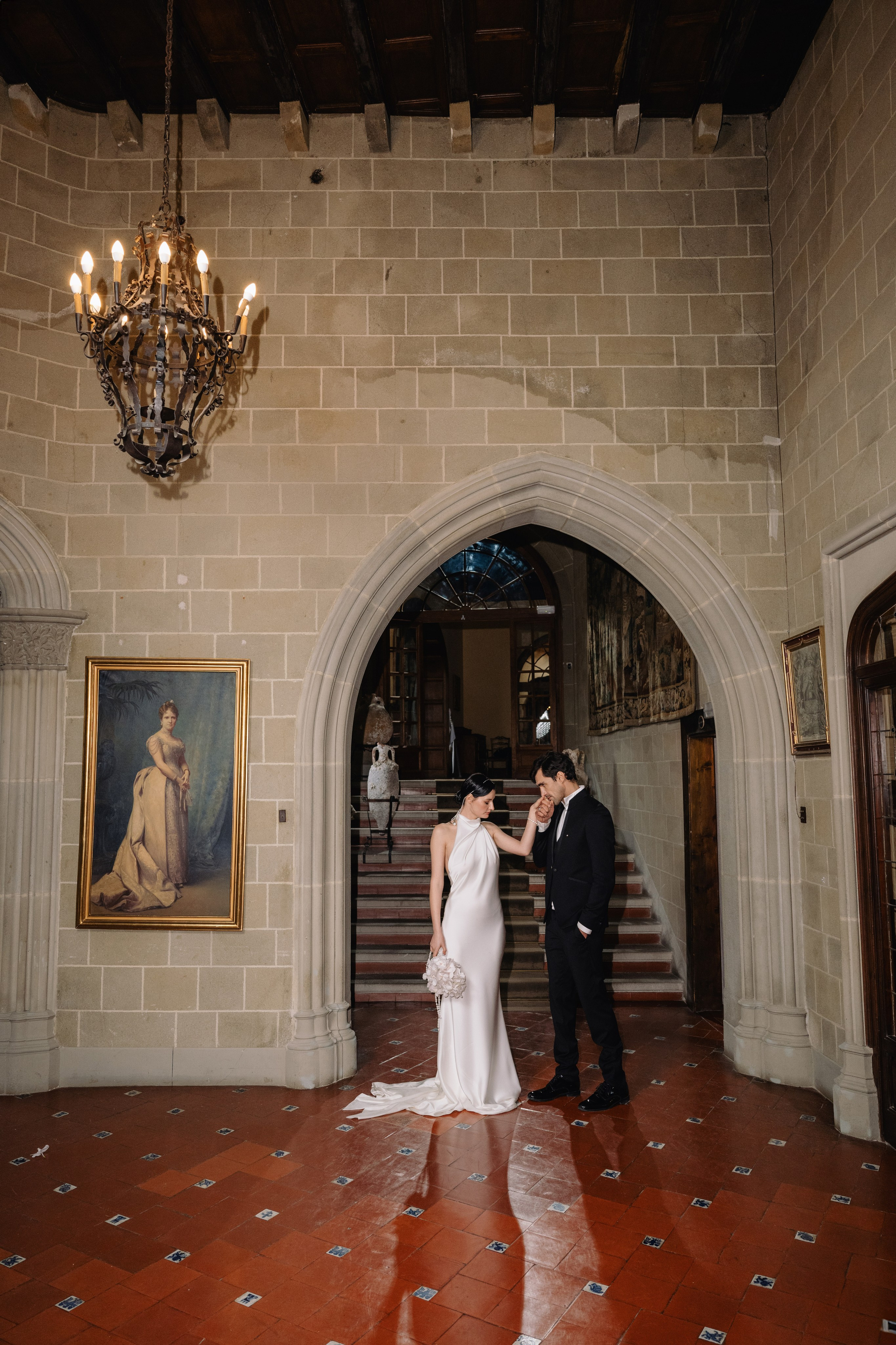 Elegant Barcelona wedding at La Baronia captured on film and digital Romantic destination wedding photography near Barcelona, Spain