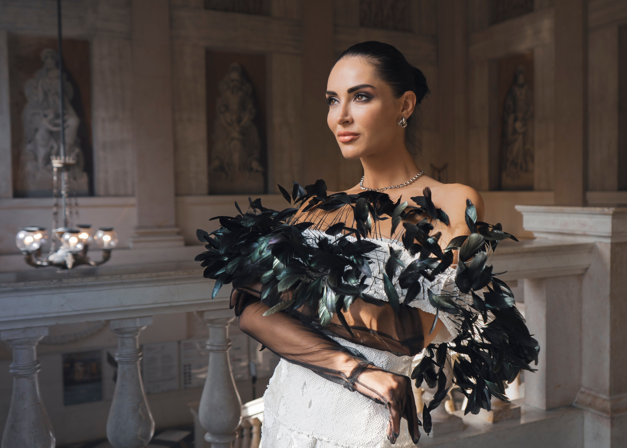  Luxury personal photoshoot in Venice on a private boat with flowing dress.