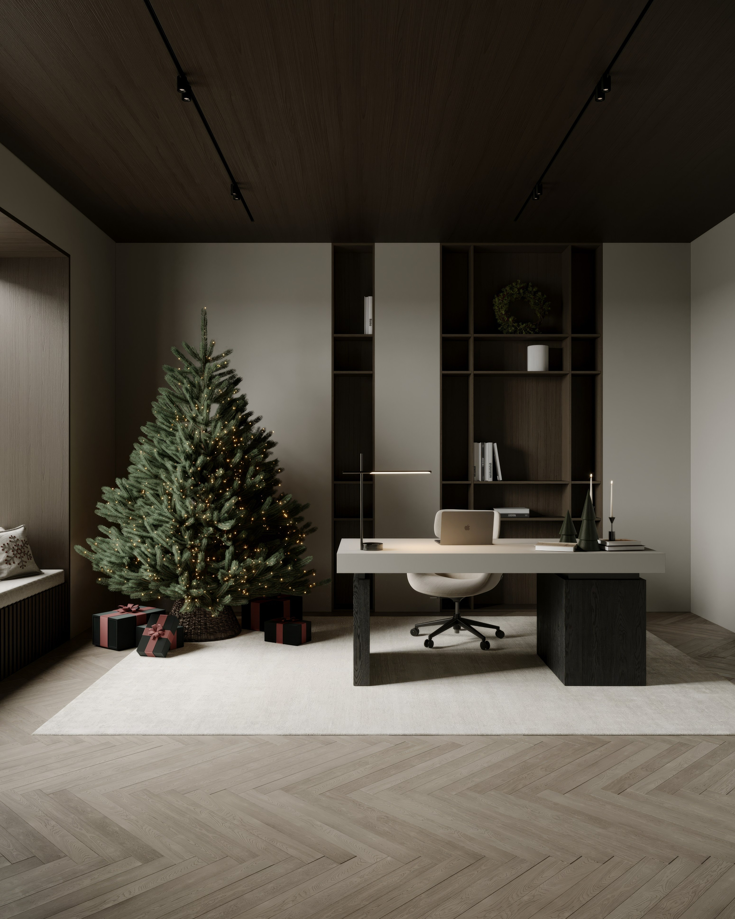 AS [Office in Grey]. Anastasia Sorochin| 3d Visualization