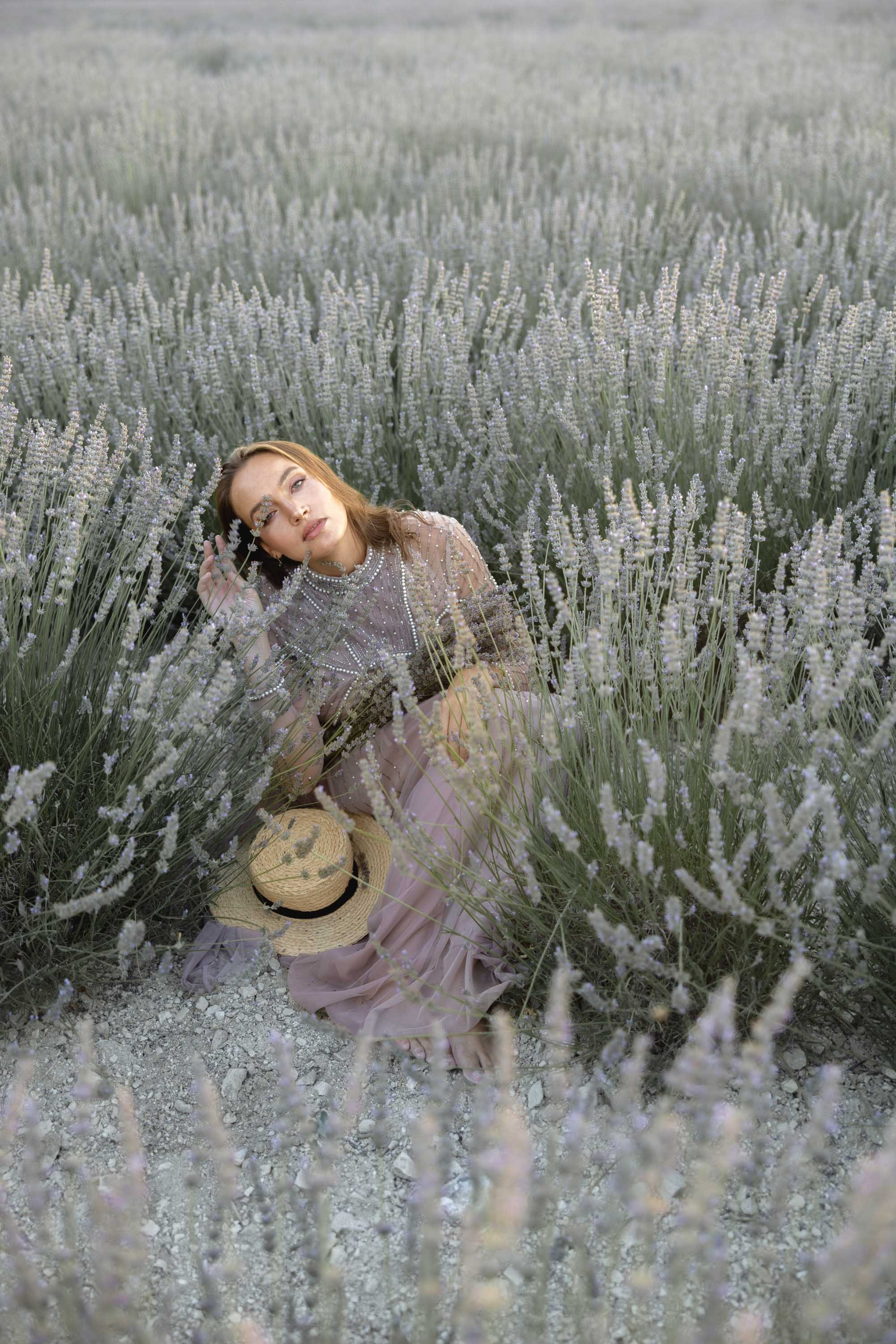 Photo session in lavender field. Julia Ganch I Fashion Wedding Photography I Cappadocia Turkey