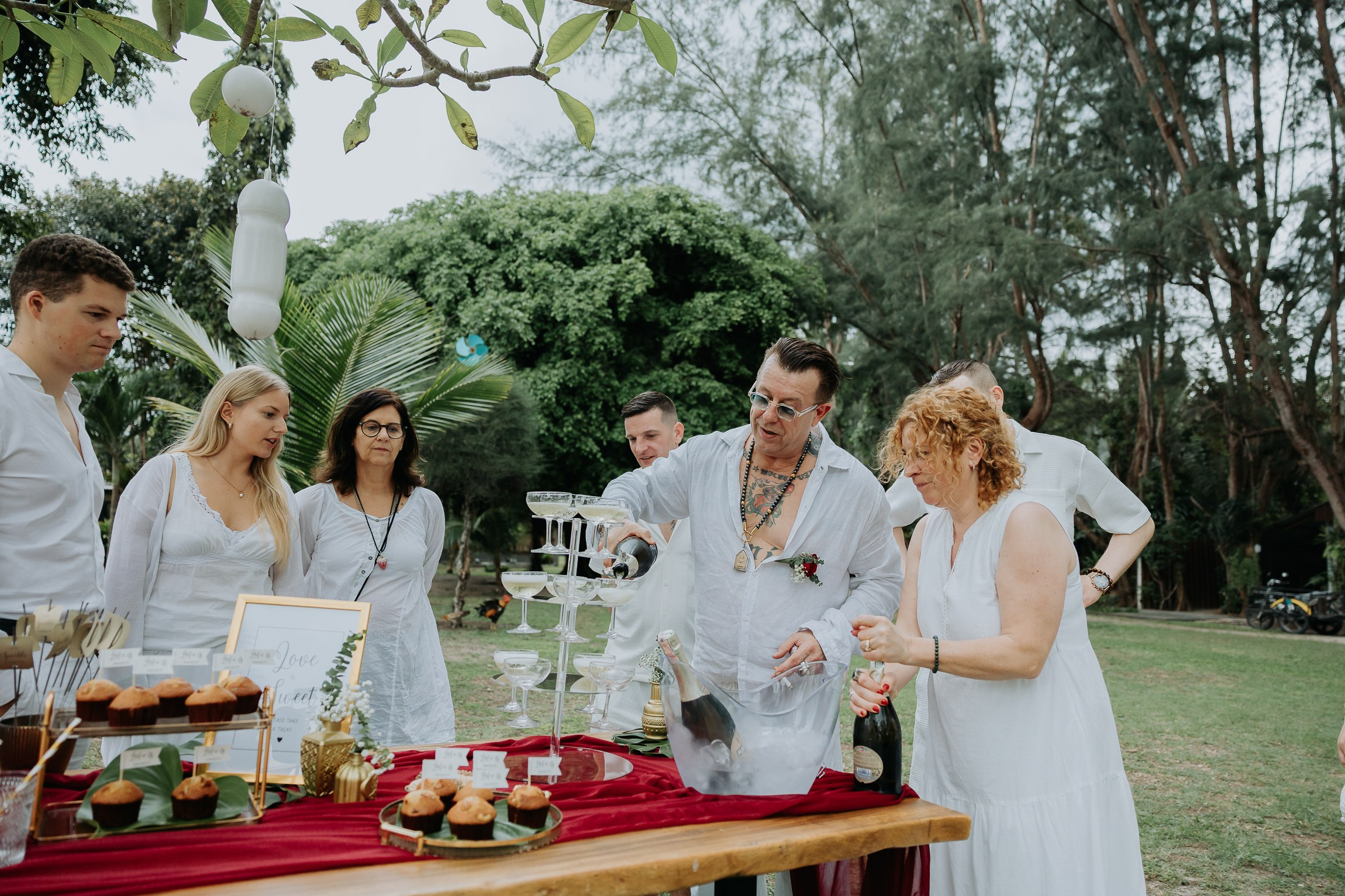 Simone & Matthias Peter. Buddhist blessing wedding Ceremony on Koh Samui, Thailand