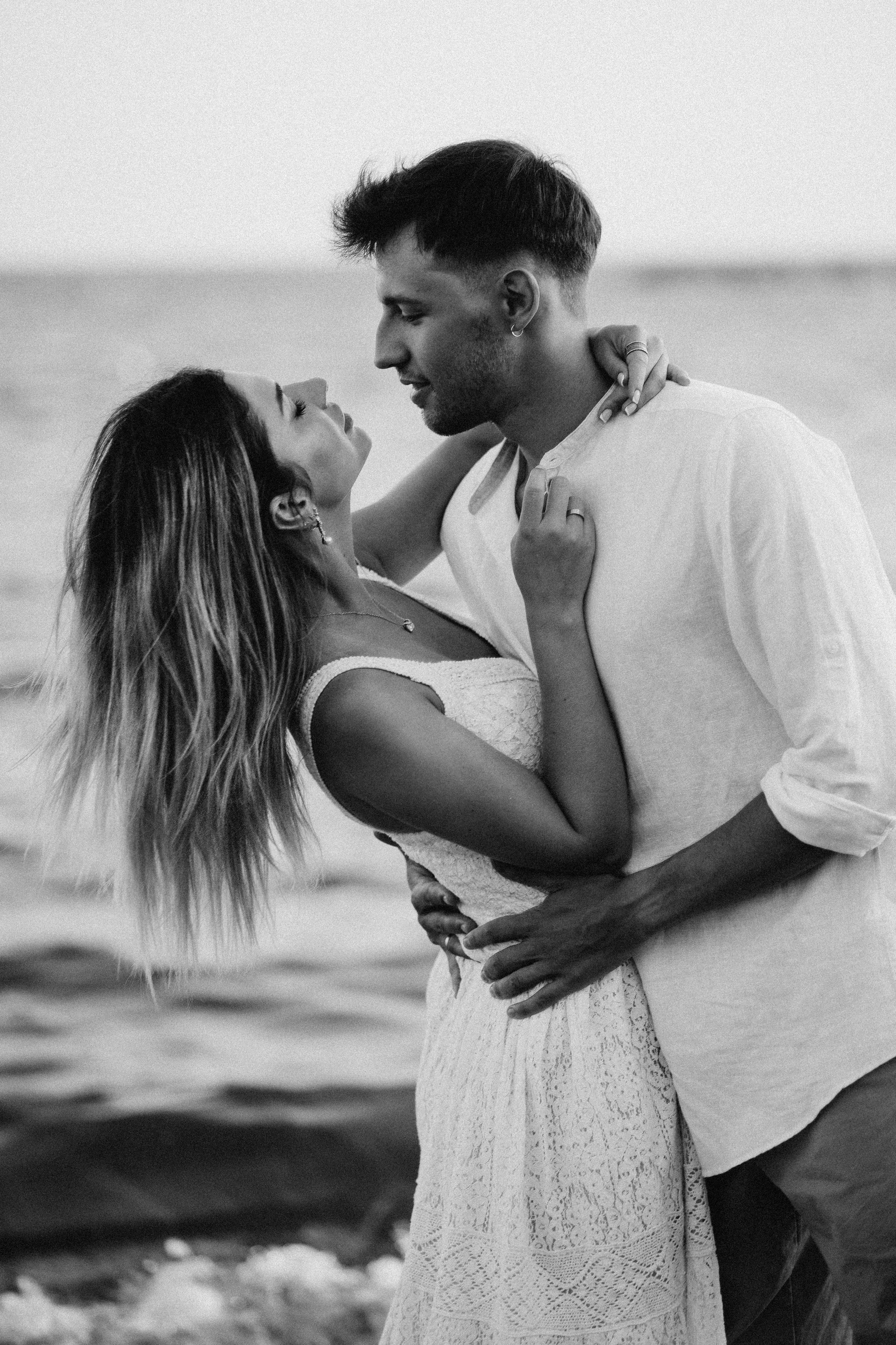 Lovely Young Couple Captured on a Beach Walk Near Limassol | Katya Chu Photography. Photographer in Barcelona capturing unique stories | Kate Chumak