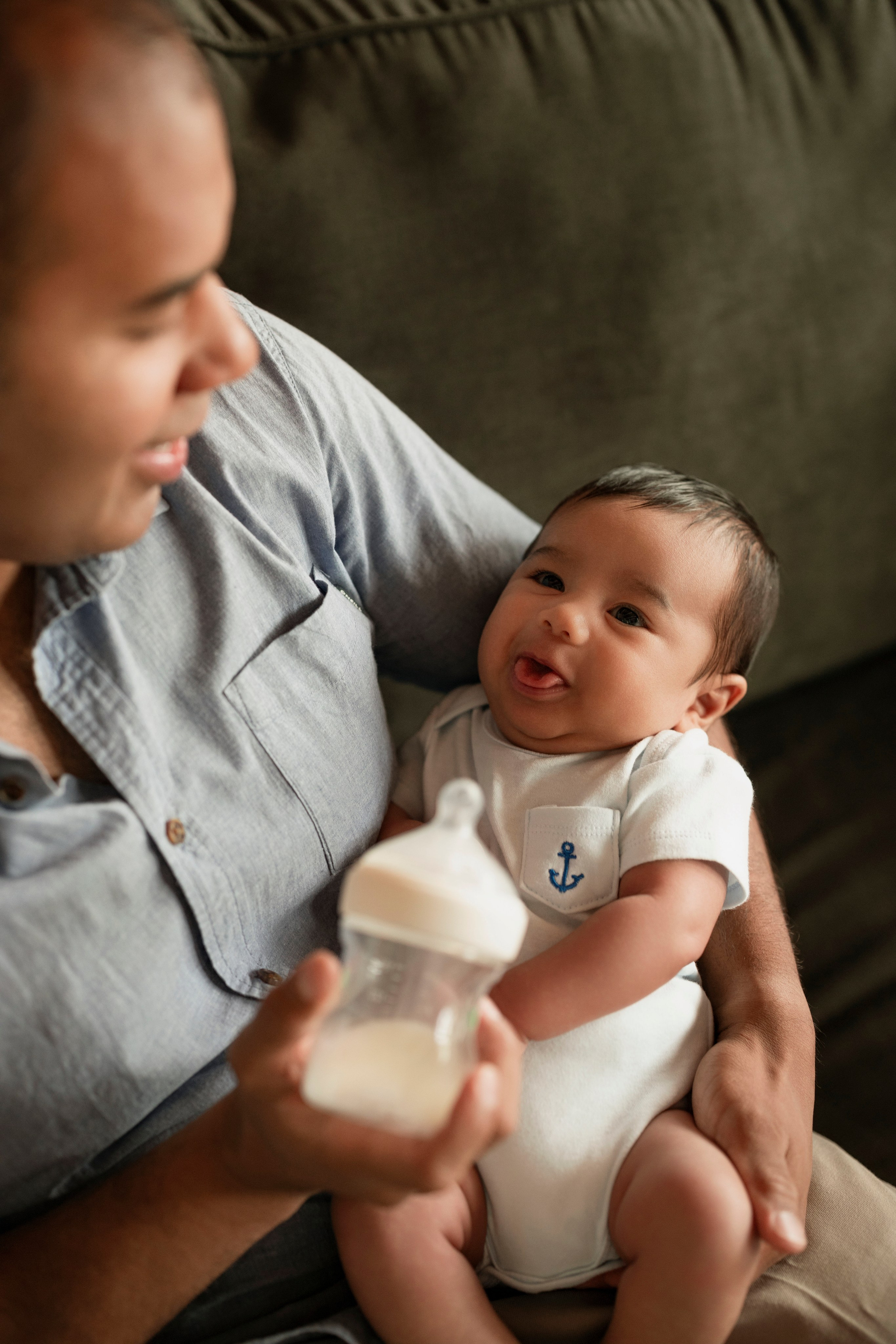 Father and baby captured in natural lifestyle photography