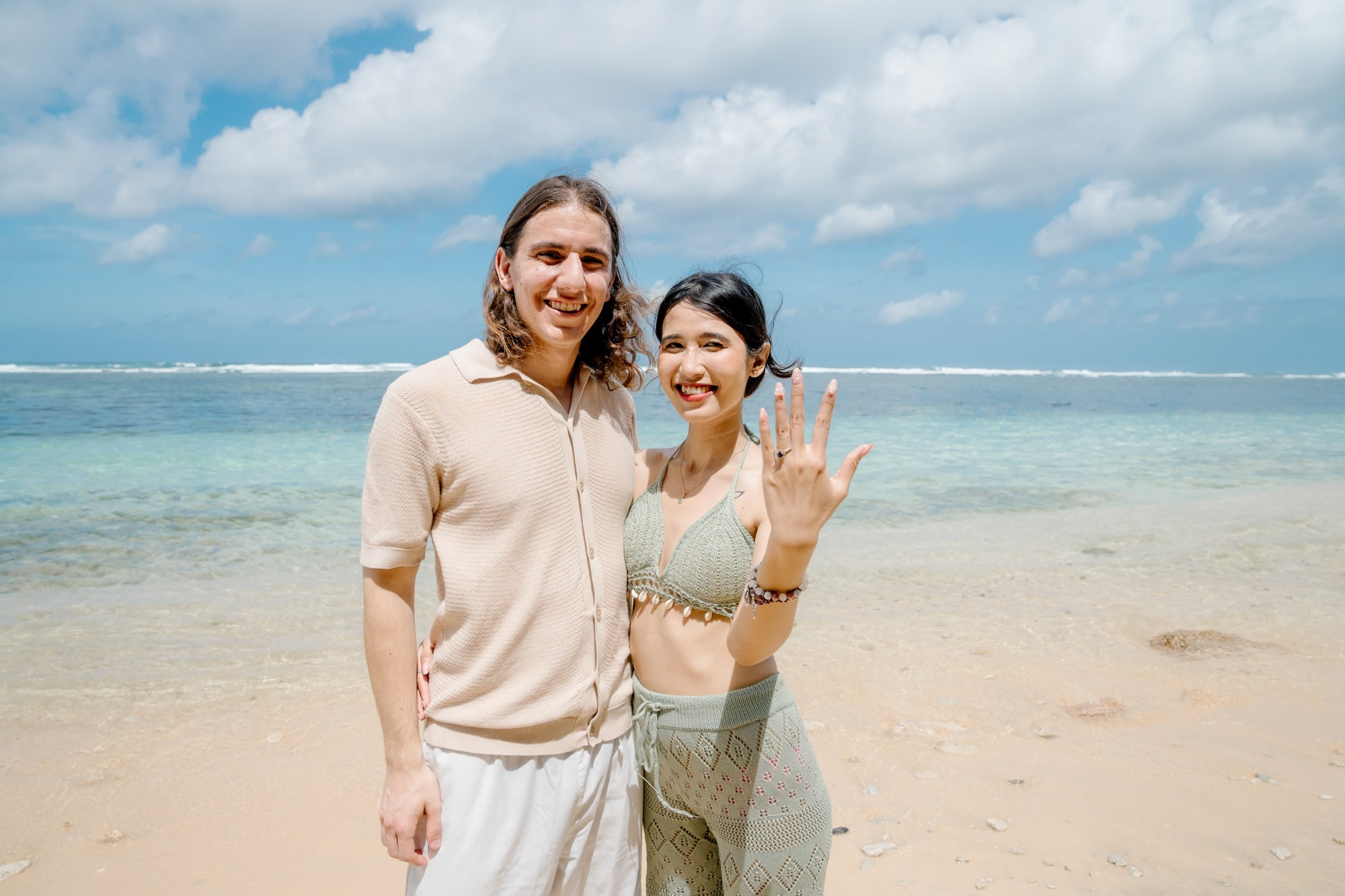 Marriage Proposal in Beach. Female Photographer in Bali