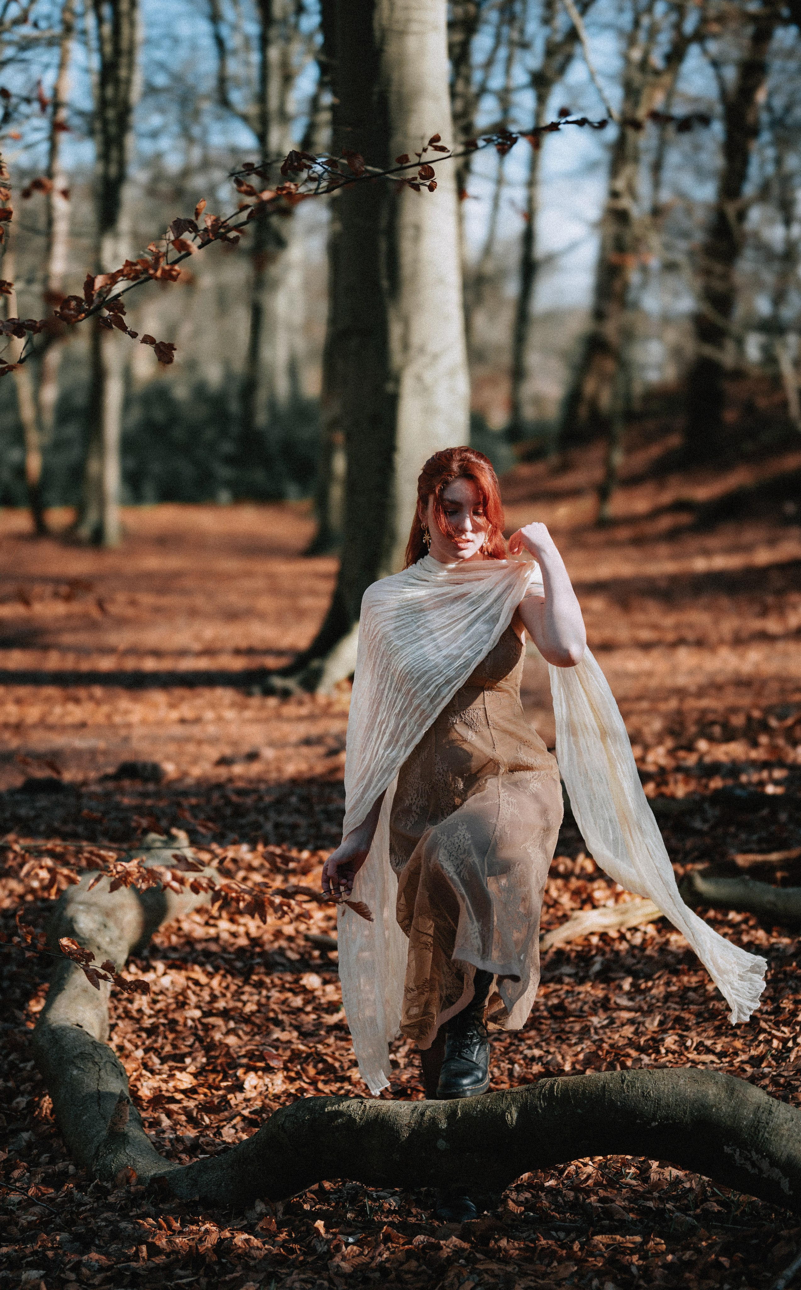 Self-portraits in the autumn forest in The Hague, Netherlands. Moth & Moss Photography