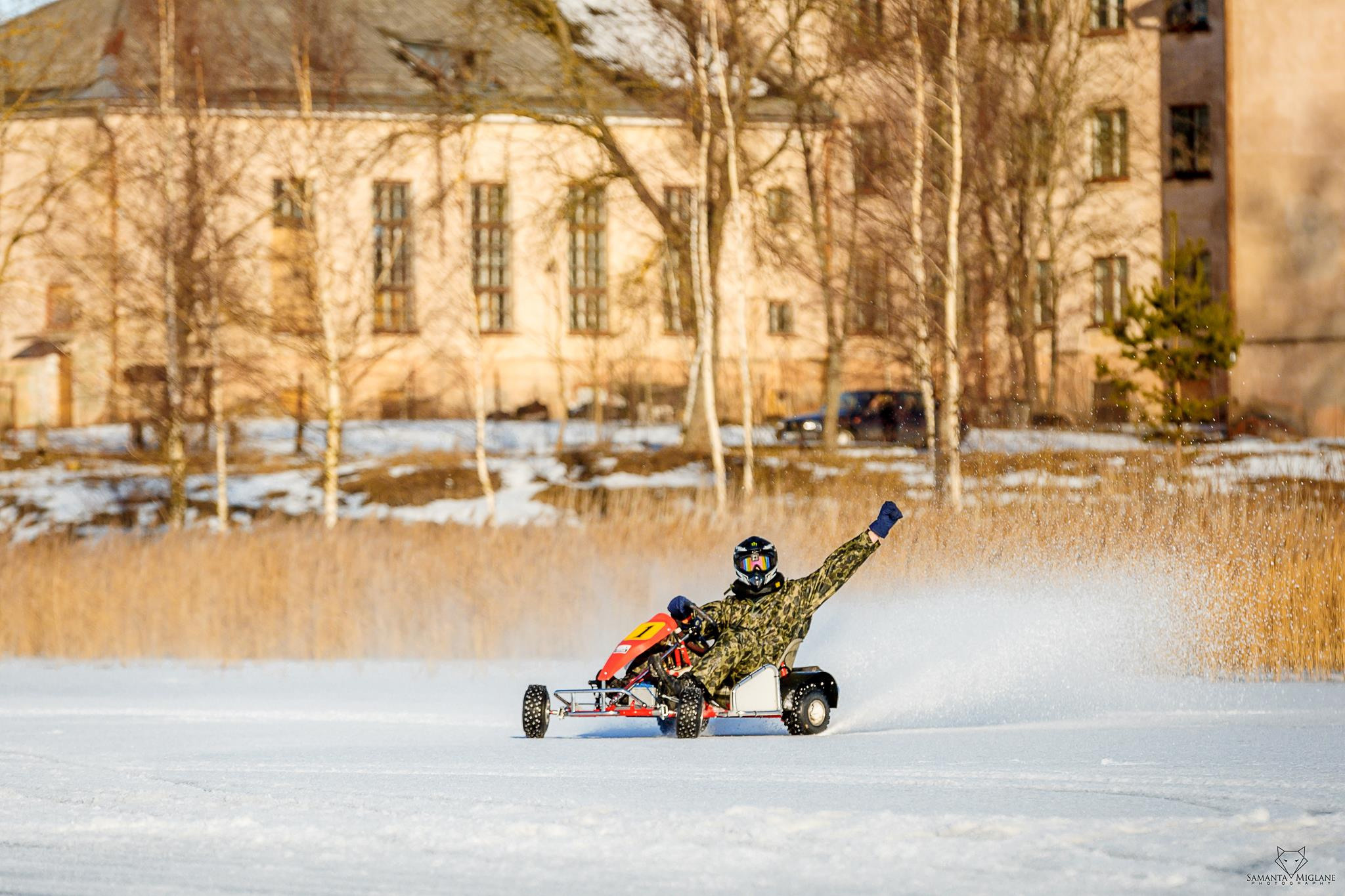 Pa sniegu ar kartingiem. FOTOGRĀFS| LATVIJA |DAUGAVPILS|