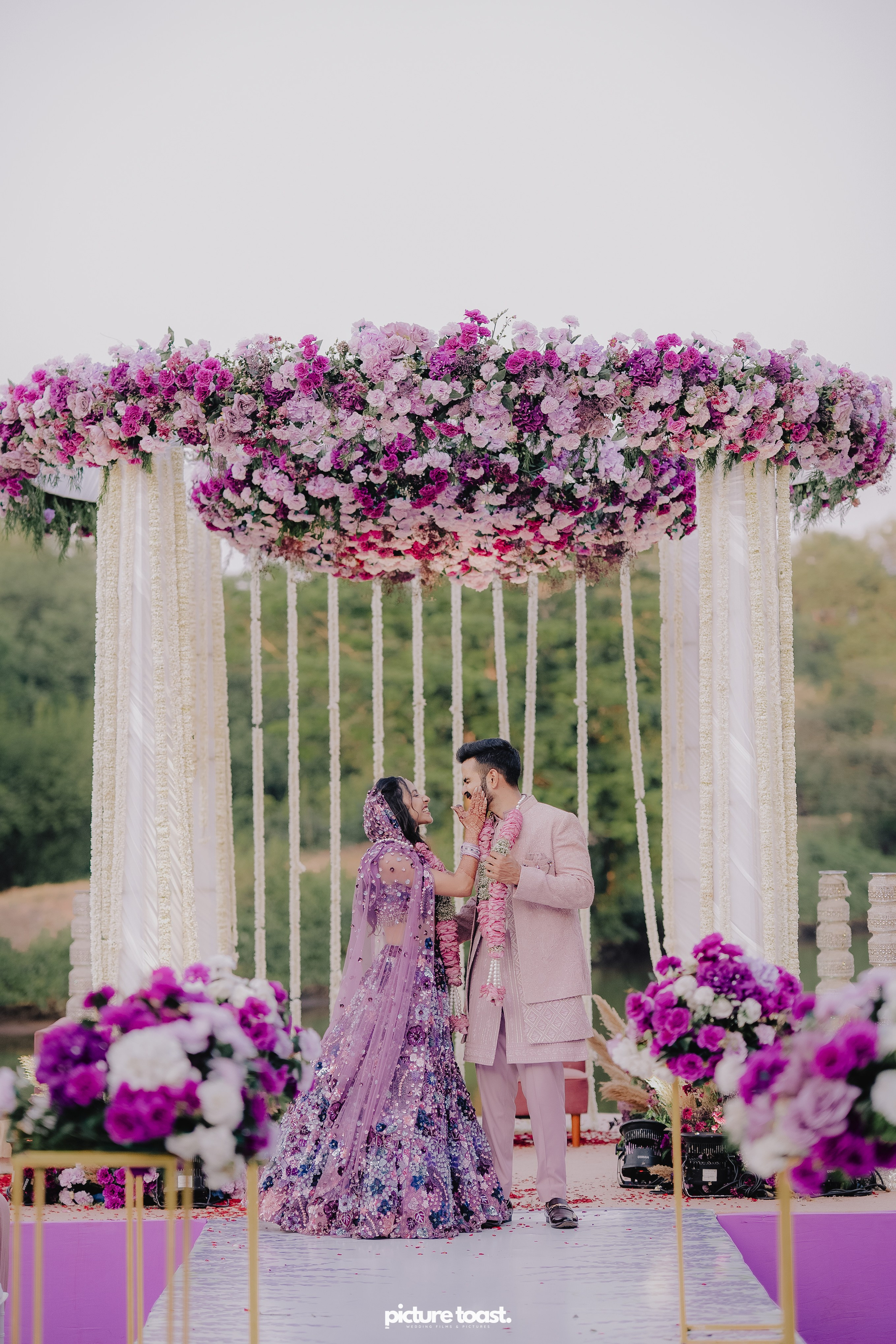 Varamala Ft. Barbie & Aneesh. Fine art Wedding Photographers in India & Canada