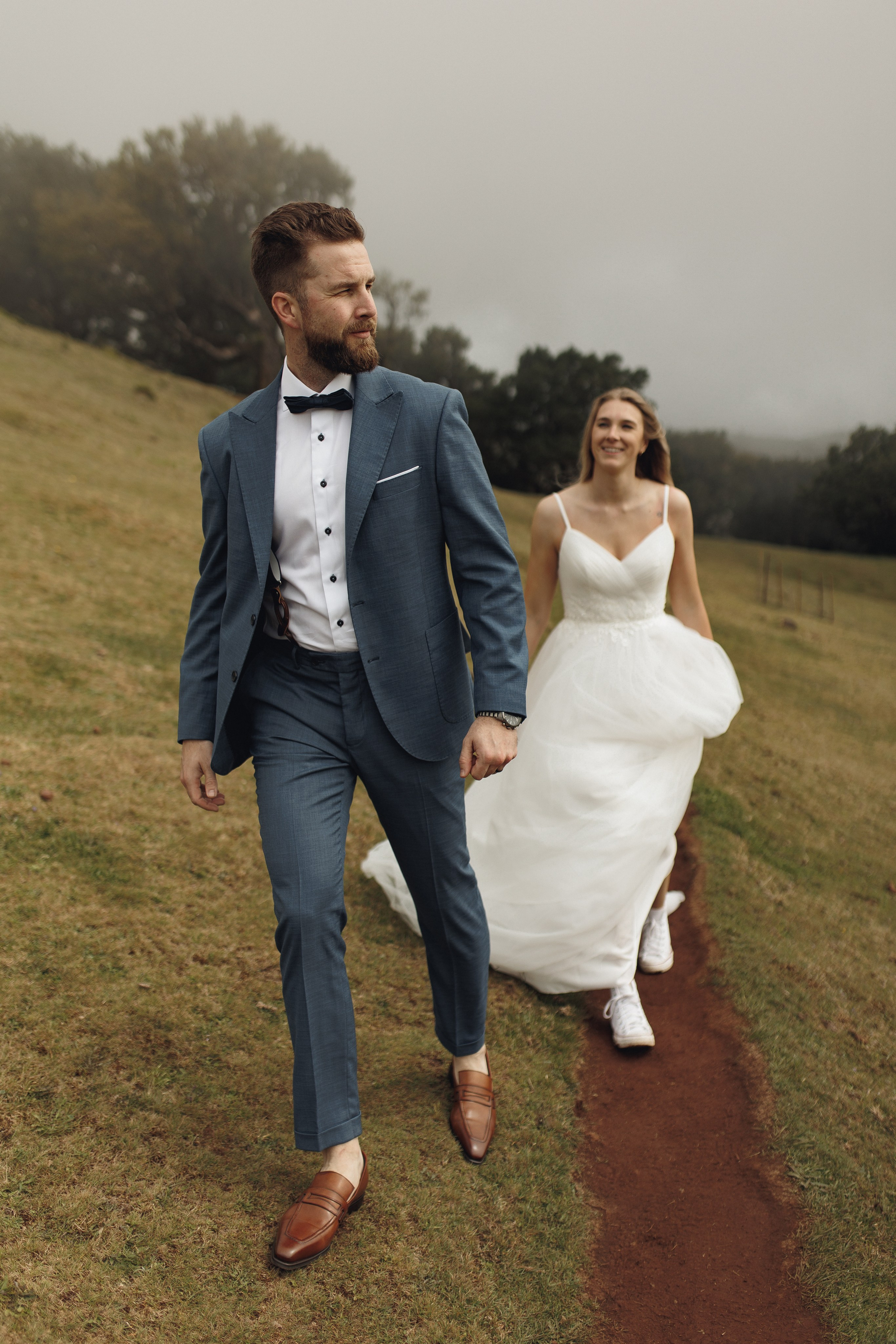 Romantic elopement ceremony in the lush greenery of Fanal Forest Portugal