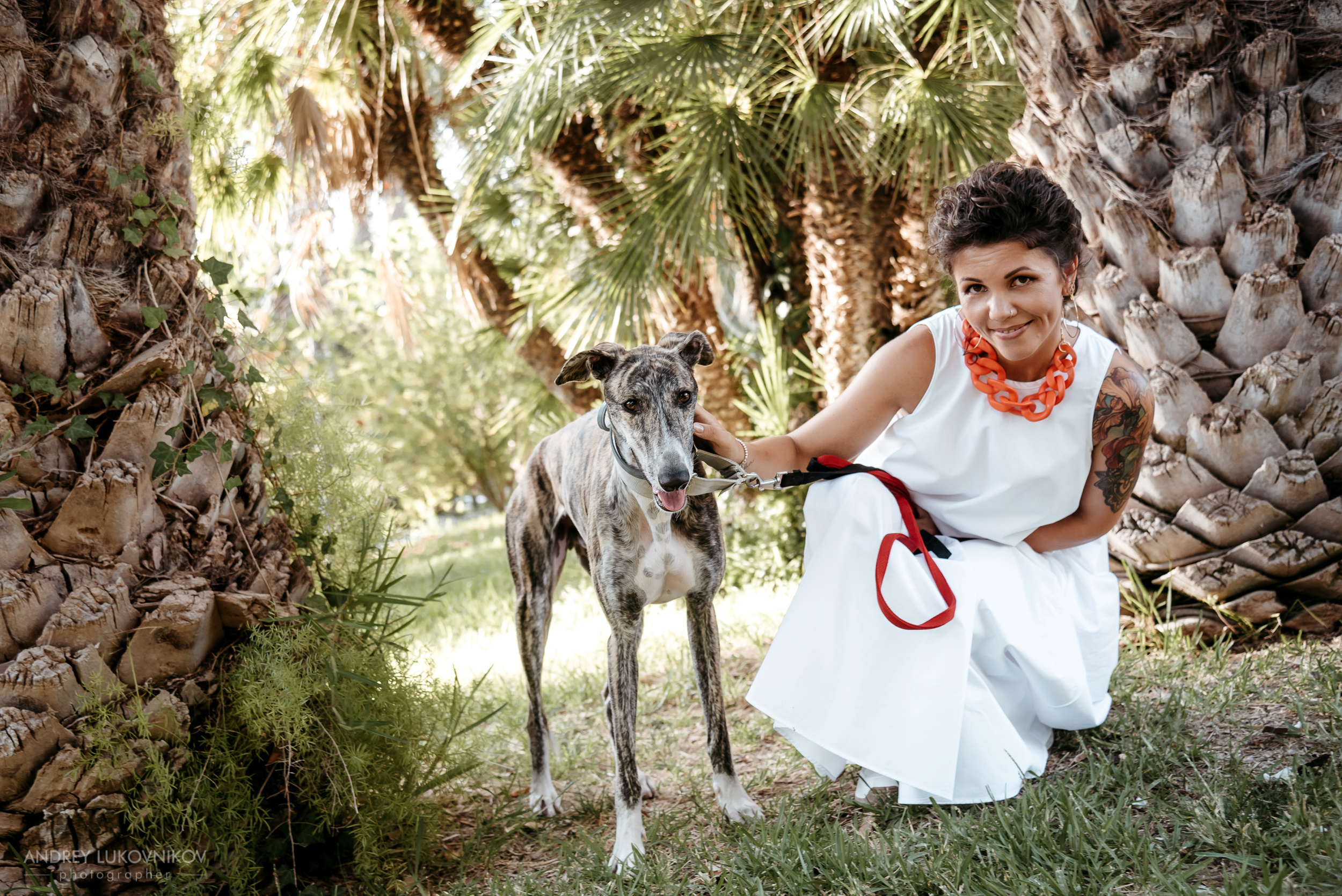 Фотосессия девушки в белом платье