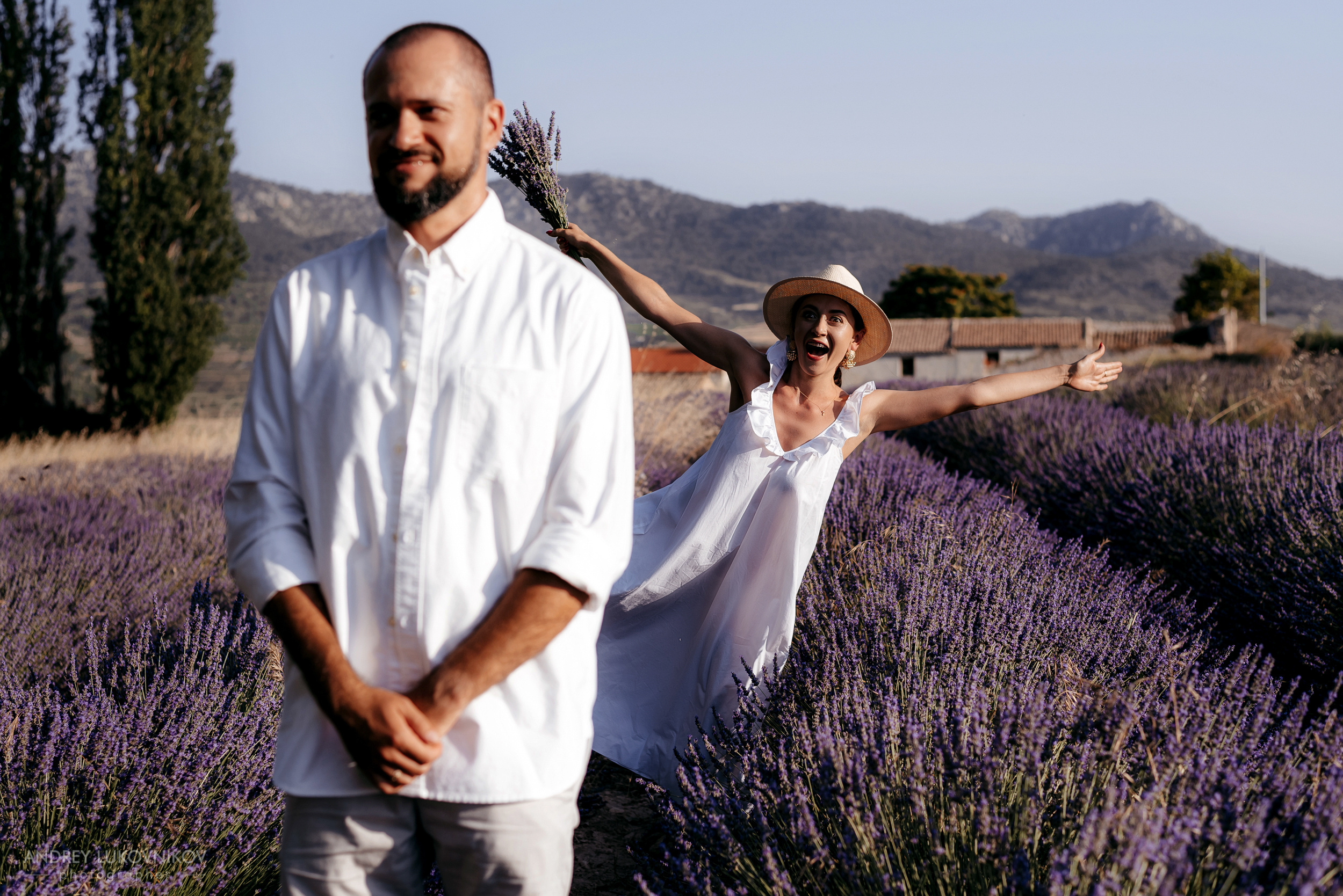 Love story in a Lavender field