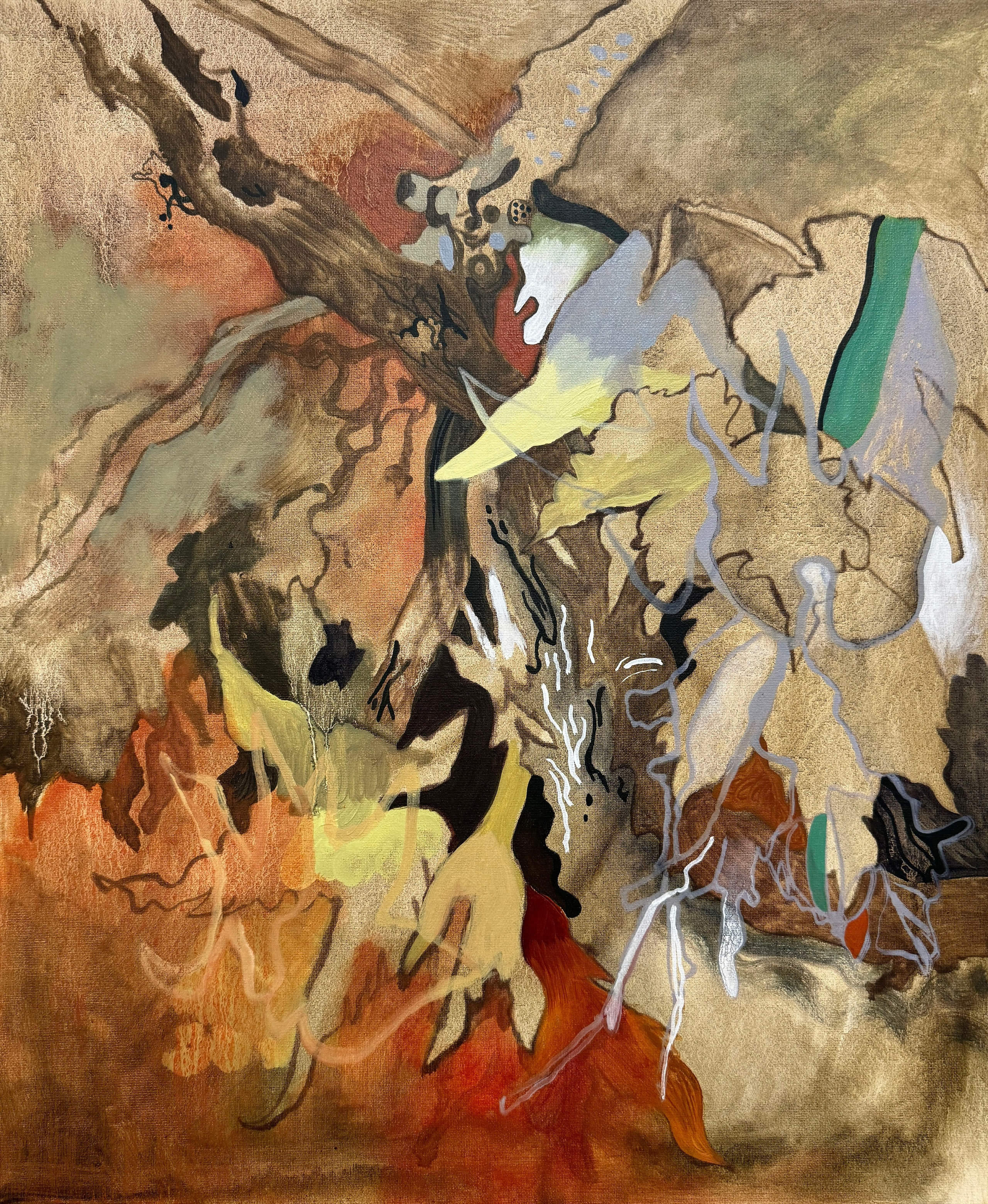 Ivy on Morningside Park fence, Oil on canvas, 20 x 23 in (50 x 60 cm) 2024