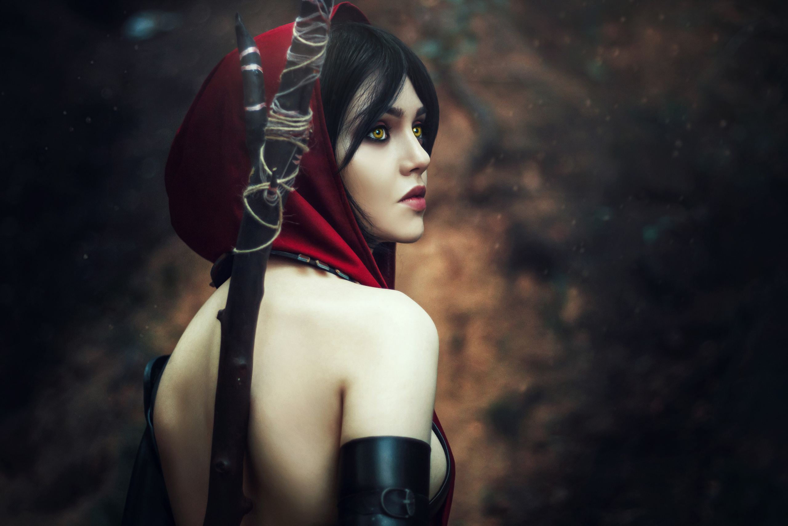 Fantasy cosplay portrait with dramatic studio lighting. Dark aesthetic cosplay photoshoot in Belgrade. Creative fantasy character photography in Serbia