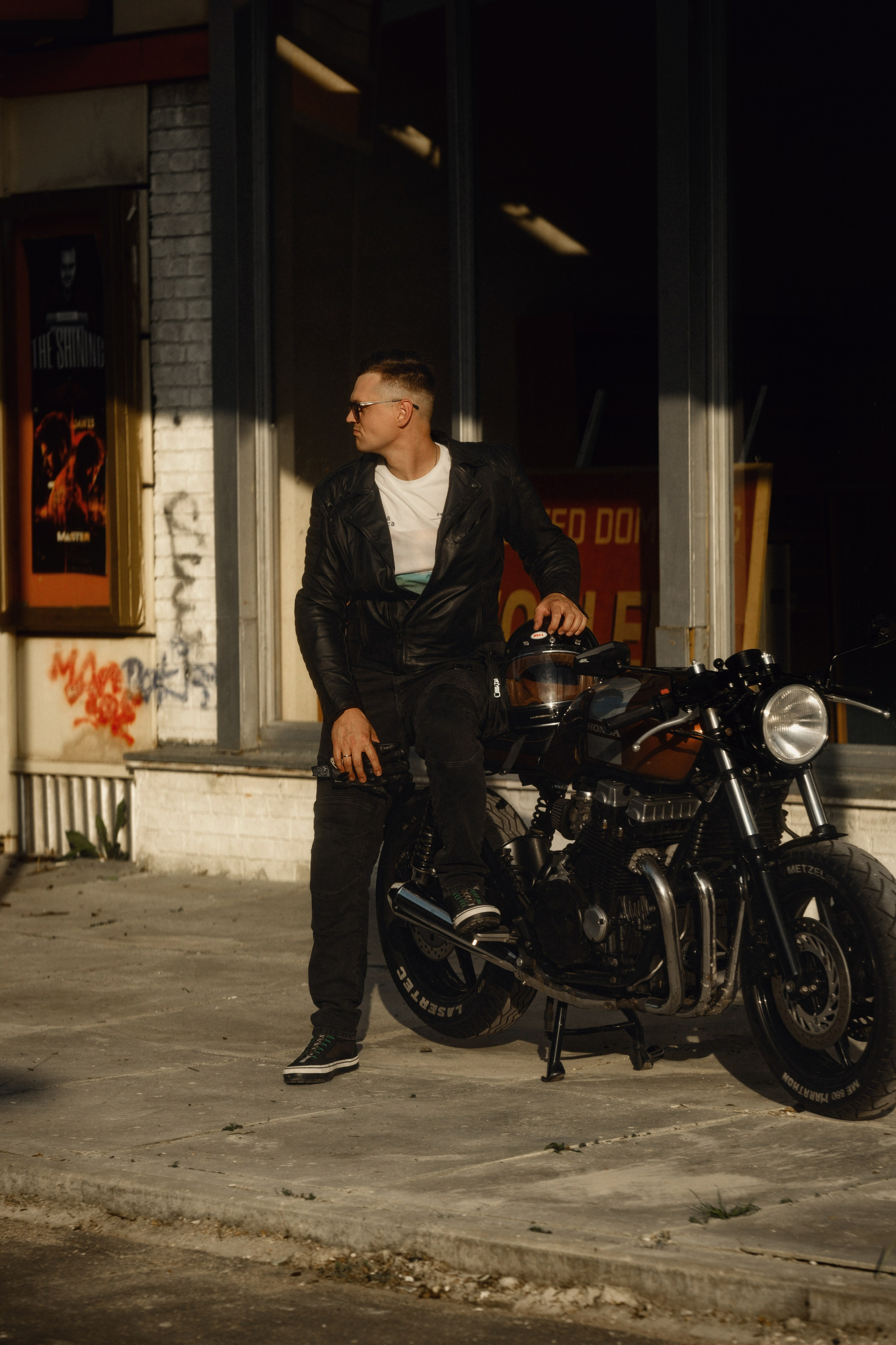 Café Racer Style Photography — Brutal Man & Custom Bike