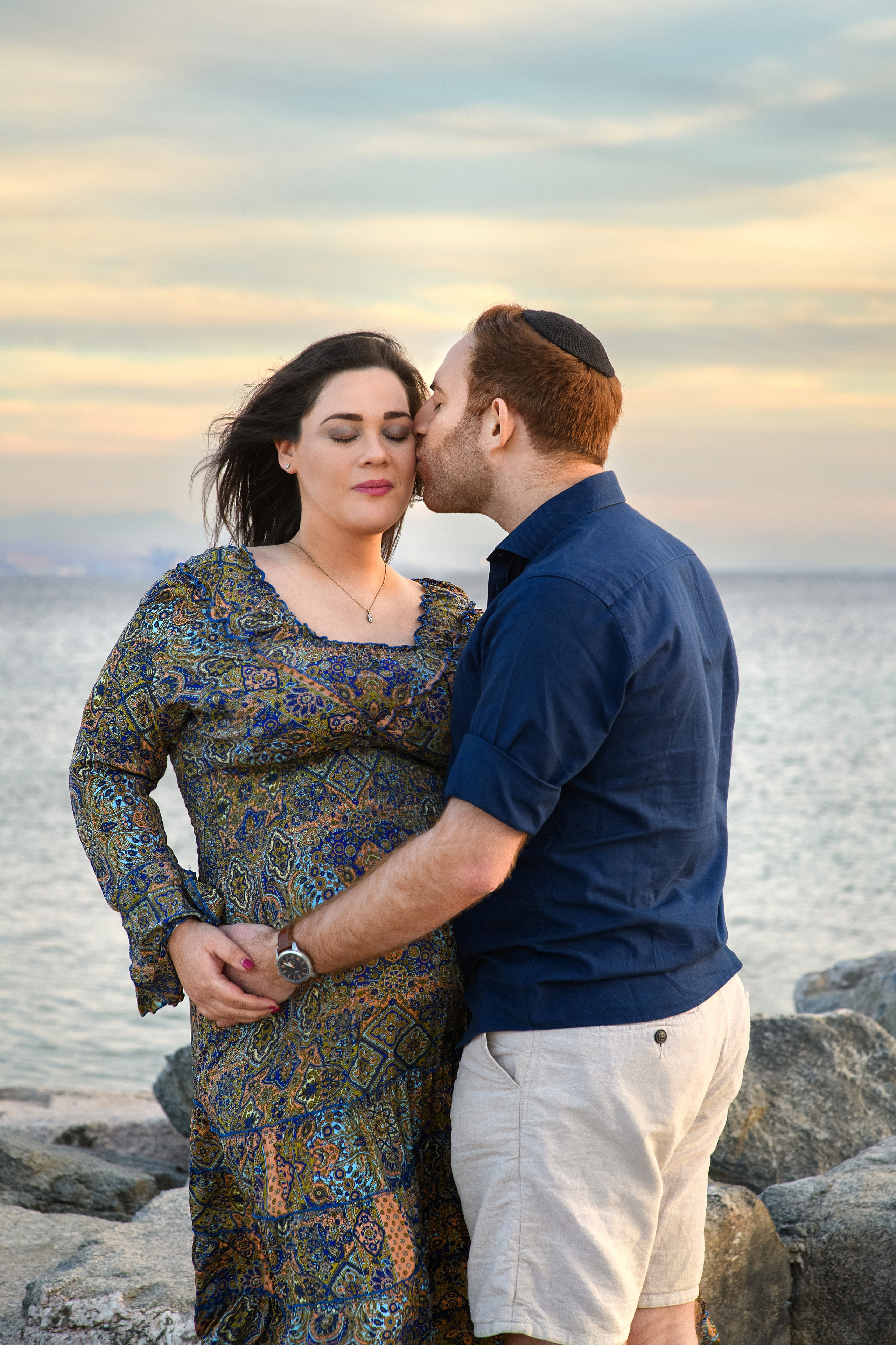 Pregnancy photoshooting on the sunset on the sea for Saul & Jessica. Семейный детский беременности love-story фотограф Эйлат Израиль Ольга Амчиславски