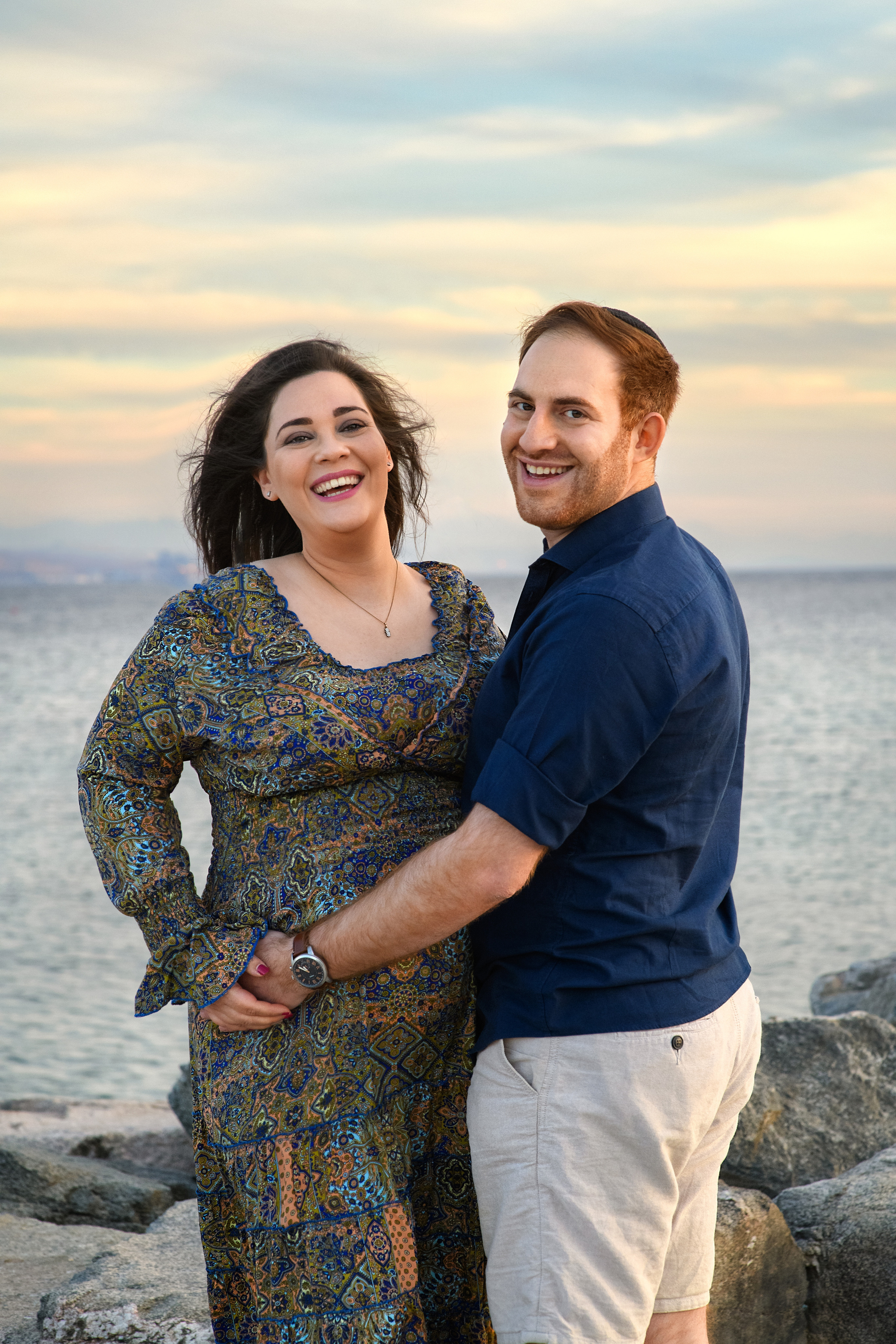 Pregnancy photoshooting on the sunset on the sea for Saul & Jessica. Семейный детский беременности love-story фотограф Эйлат Израиль Ольга Амчиславски