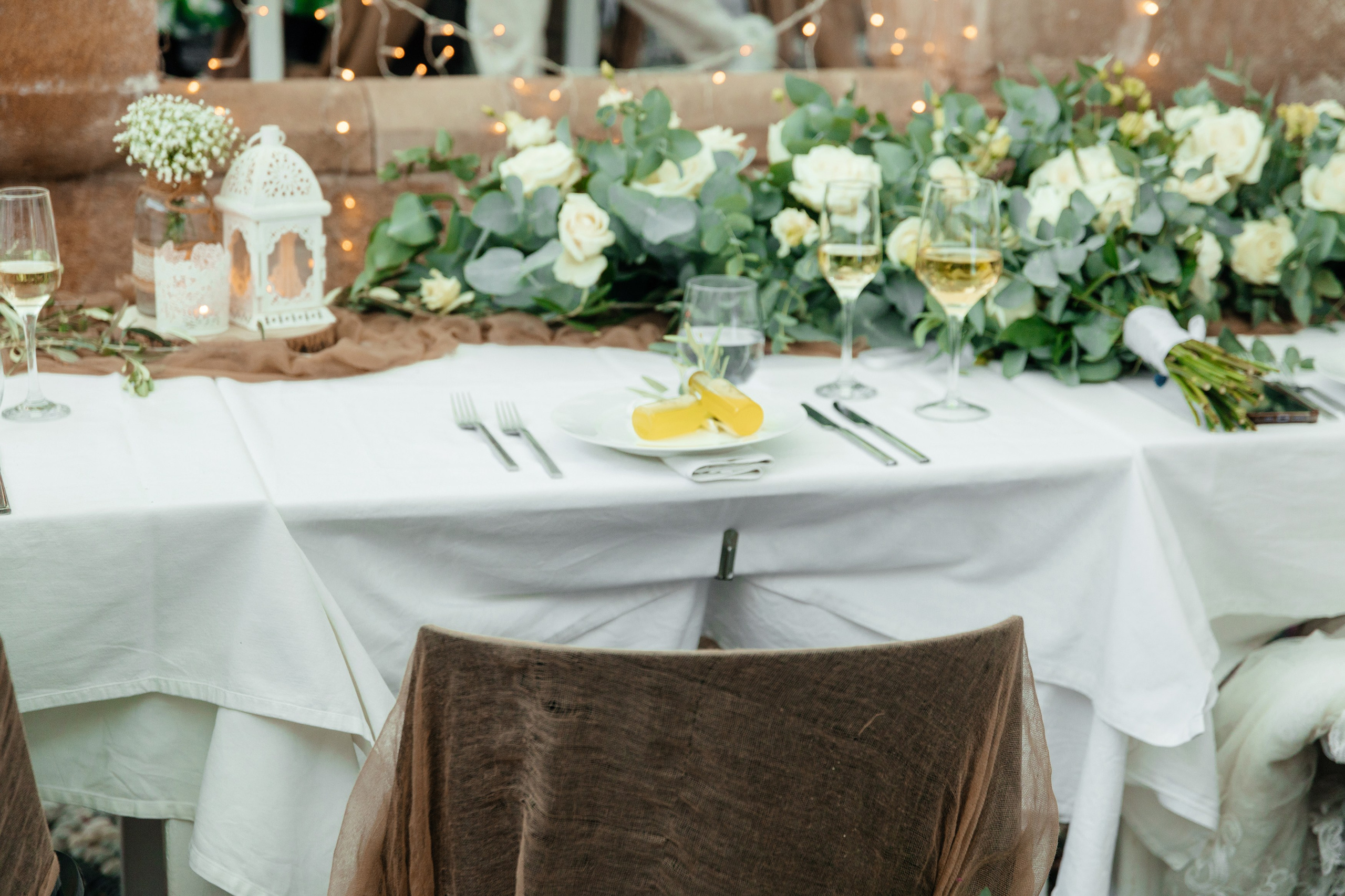 Wedding decoration in a traditional tavern in Lindos, Rhodes, Greece